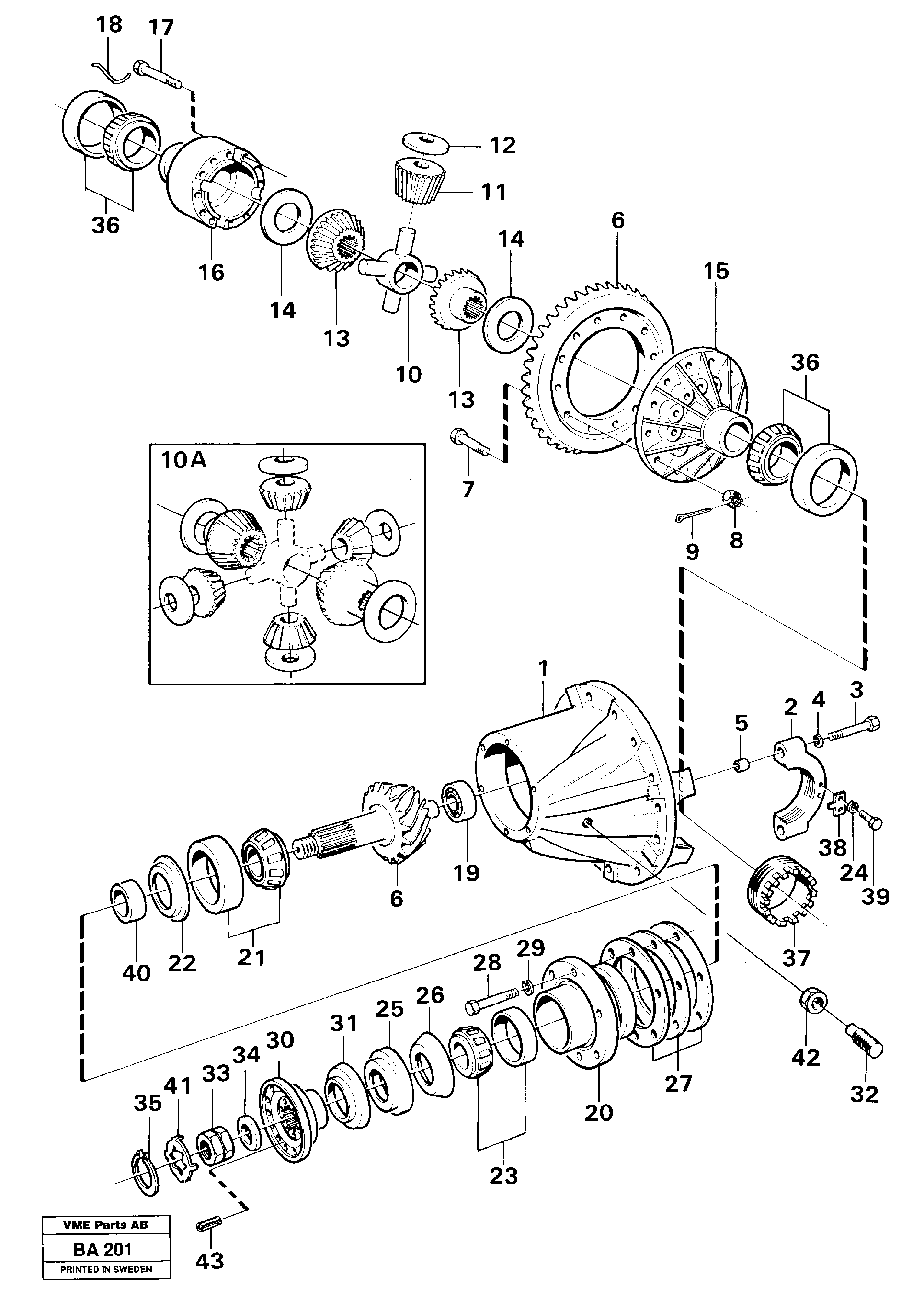 Схема запчастей Volvo A20 VOLVO BM A20 - 17940 Главная передача 