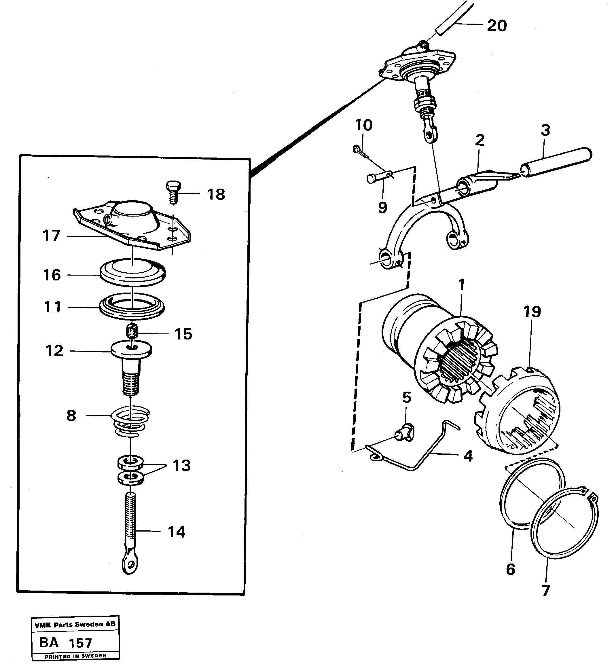 Схема запчастей Volvo A20 VOLVO BM A20 - 21220 Differential lock 