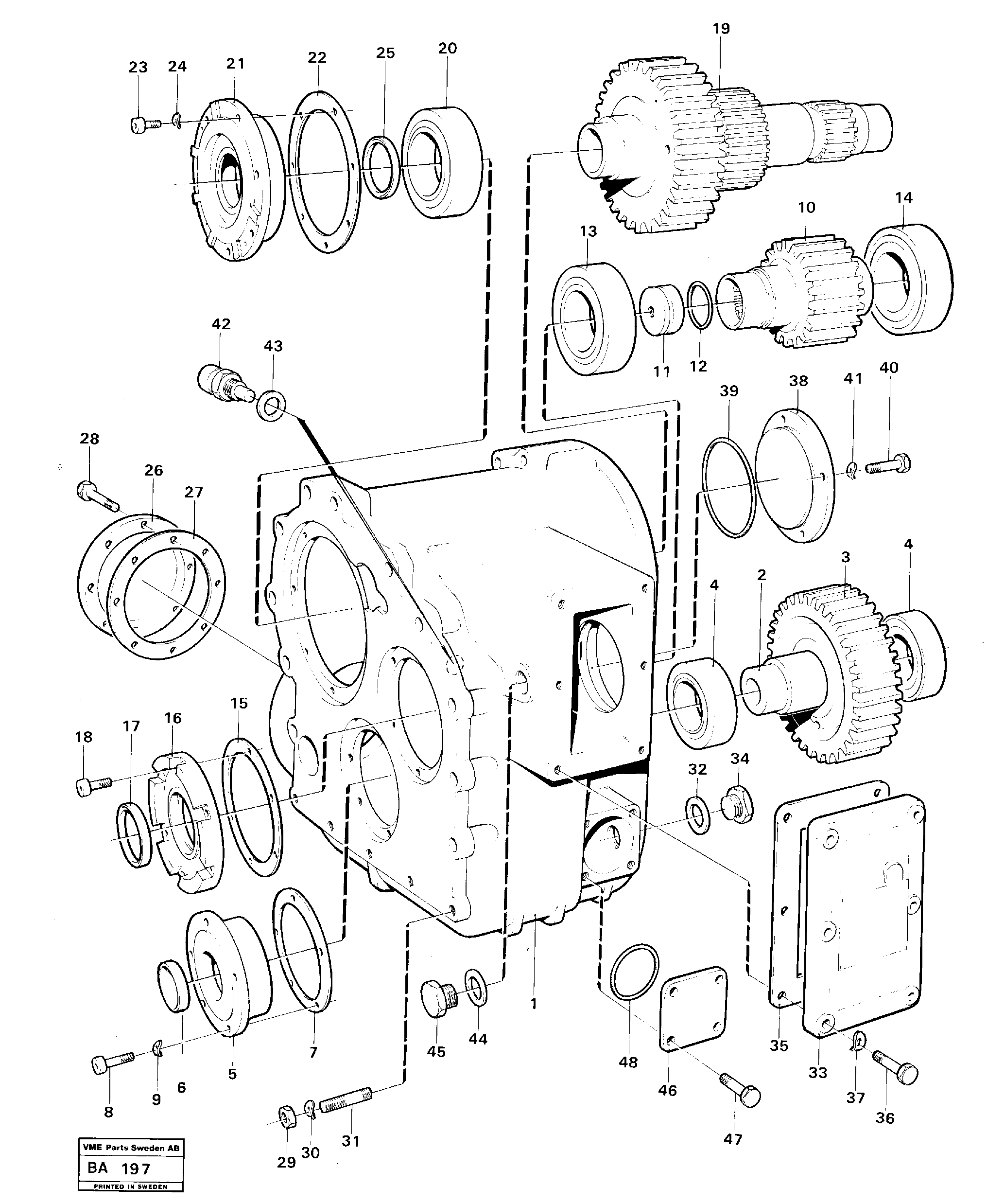 Схема запчастей Volvo A20 VOLVO BM A20 - 324 Transfer gear box 