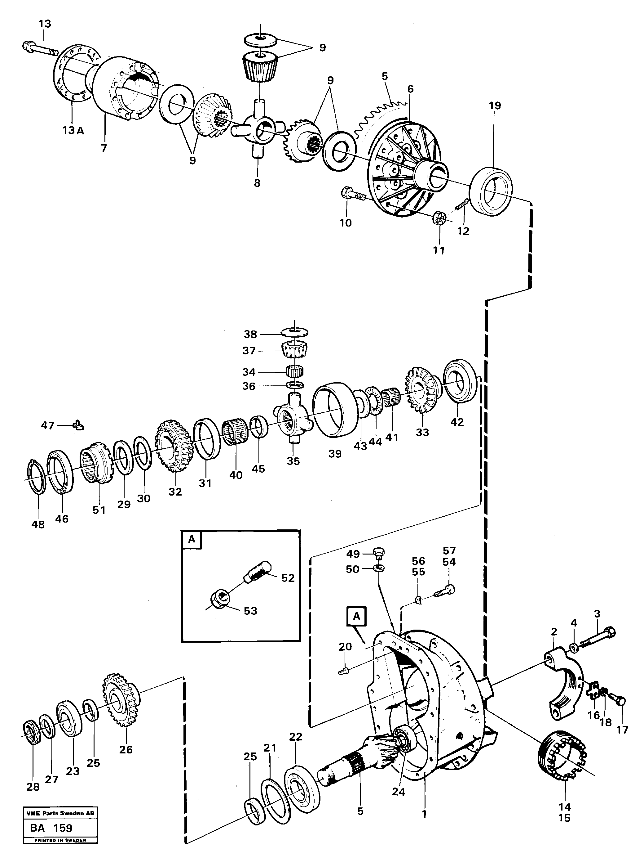 Схема запчастей Volvo A20 VOLVO BM A20 - 40240 Главная передача 