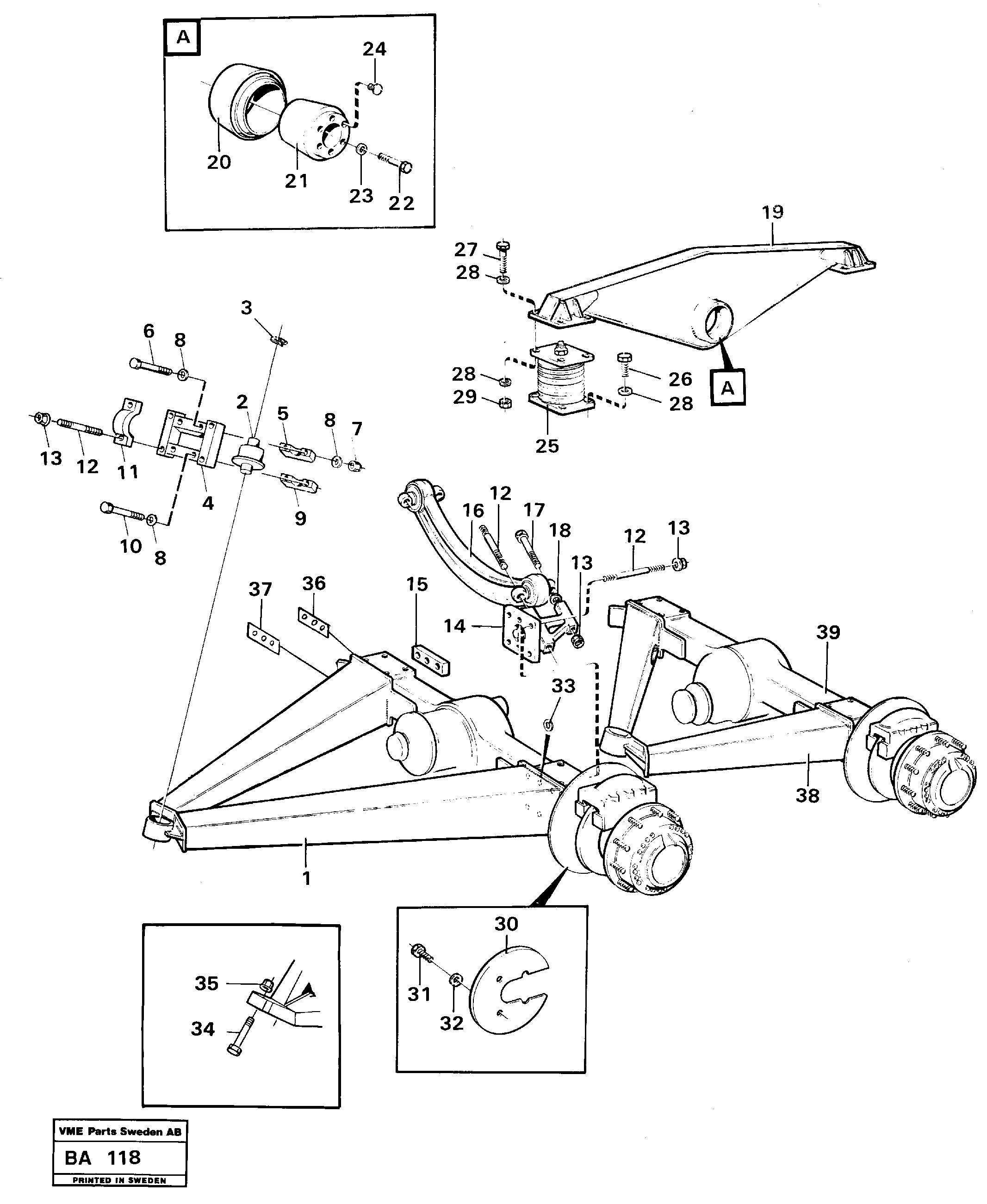 Схема запчастей Volvo A20 VOLVO BM A20 - 16364 Bogie 
