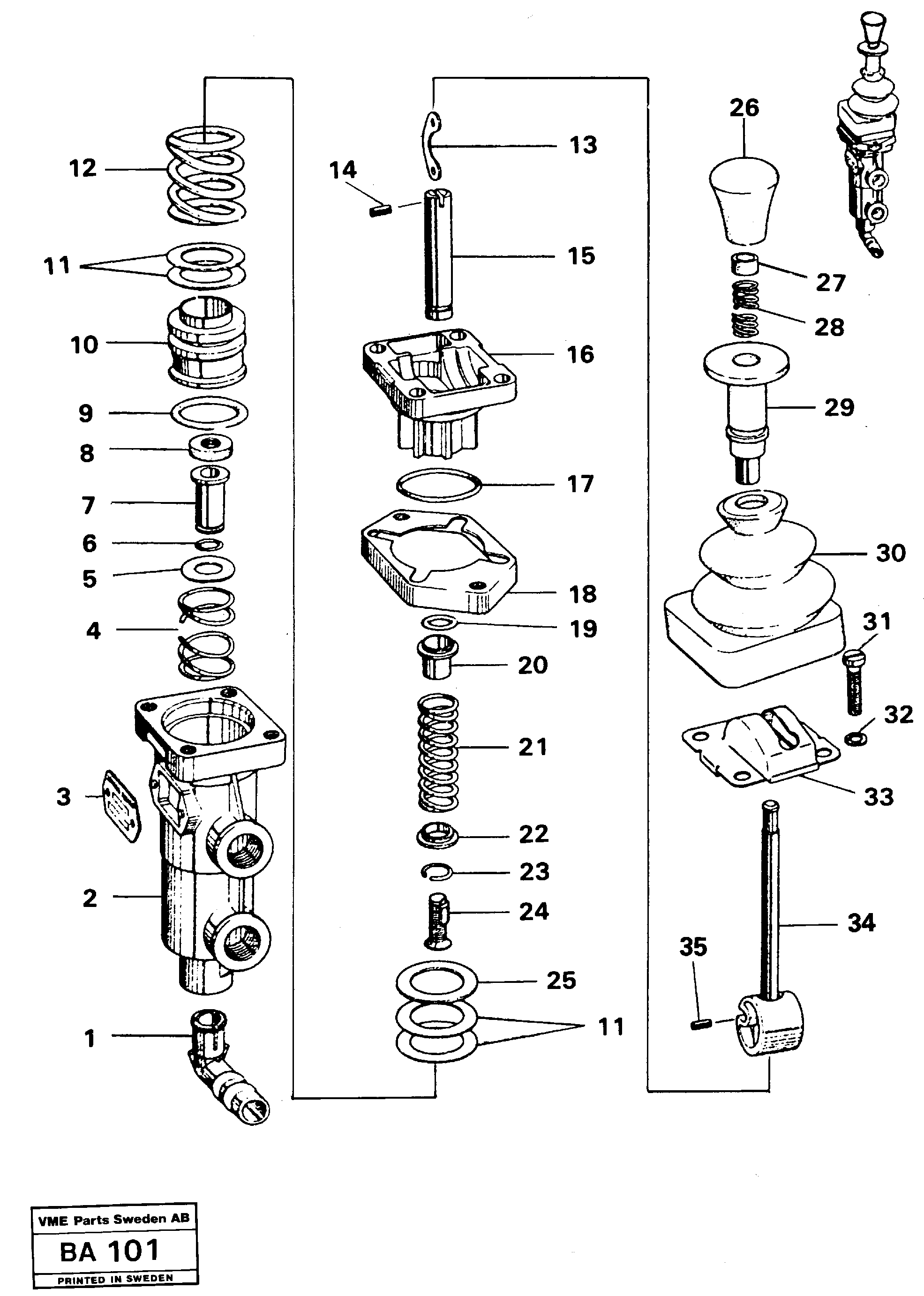 Схема запчастей Volvo A20 VOLVO BM A20 - 103361 Parking brake valve 