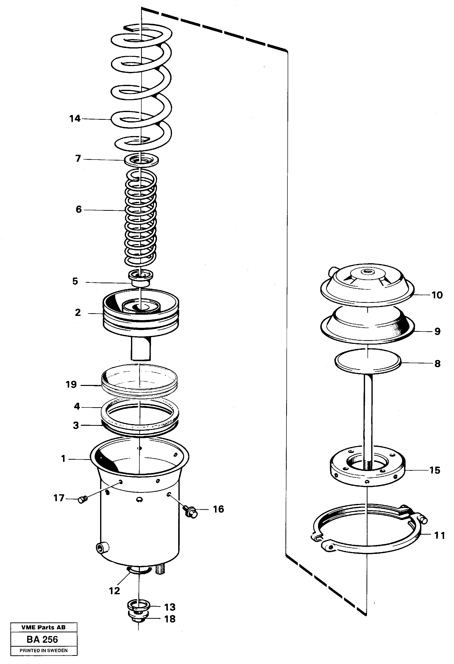 Схема запчастей Volvo A20 VOLVO BM A20 - 19198 Brake cylinder 