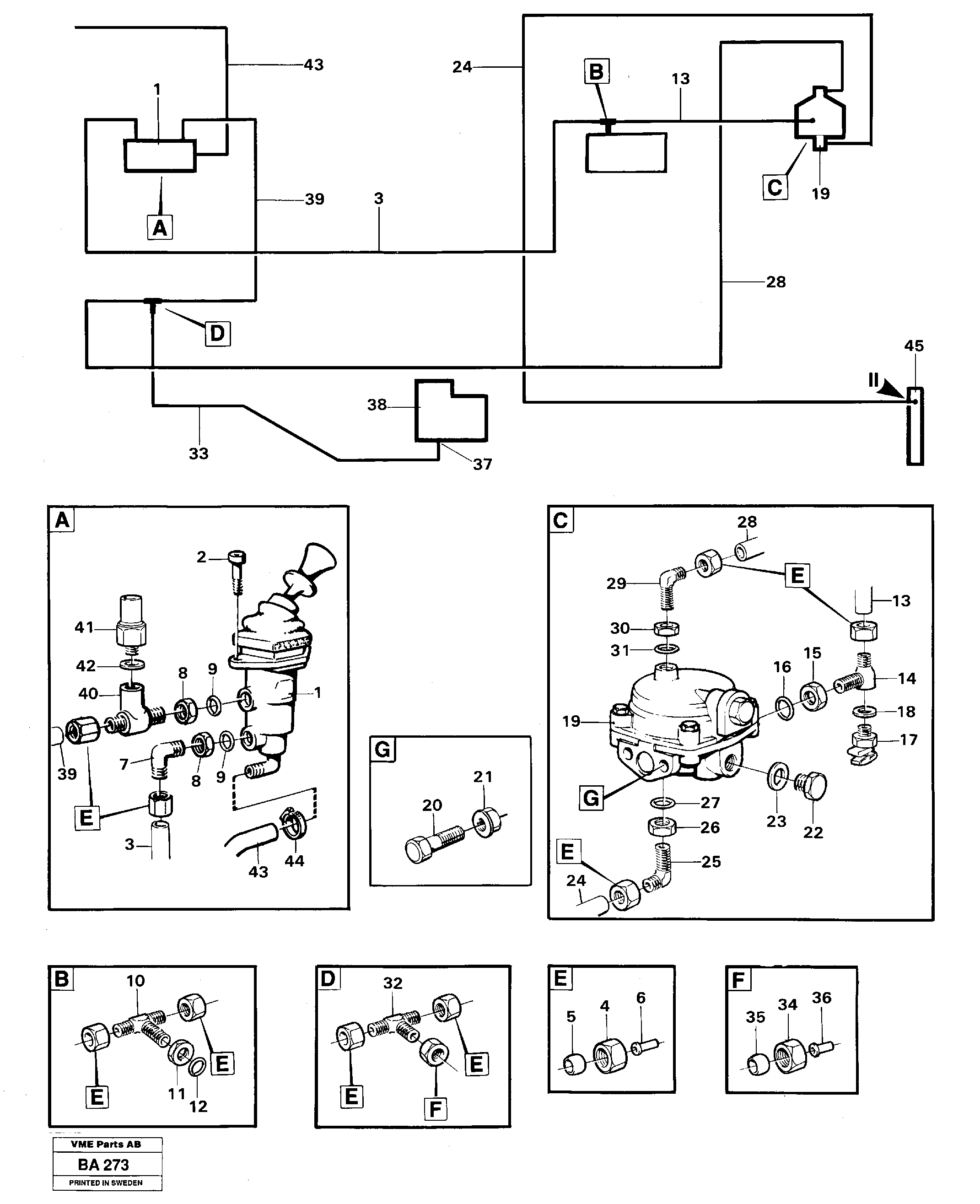 Схема запчастей Volvo A20 VOLVO BM A20 - 81918 Pneumatic system parking brake, tractor 