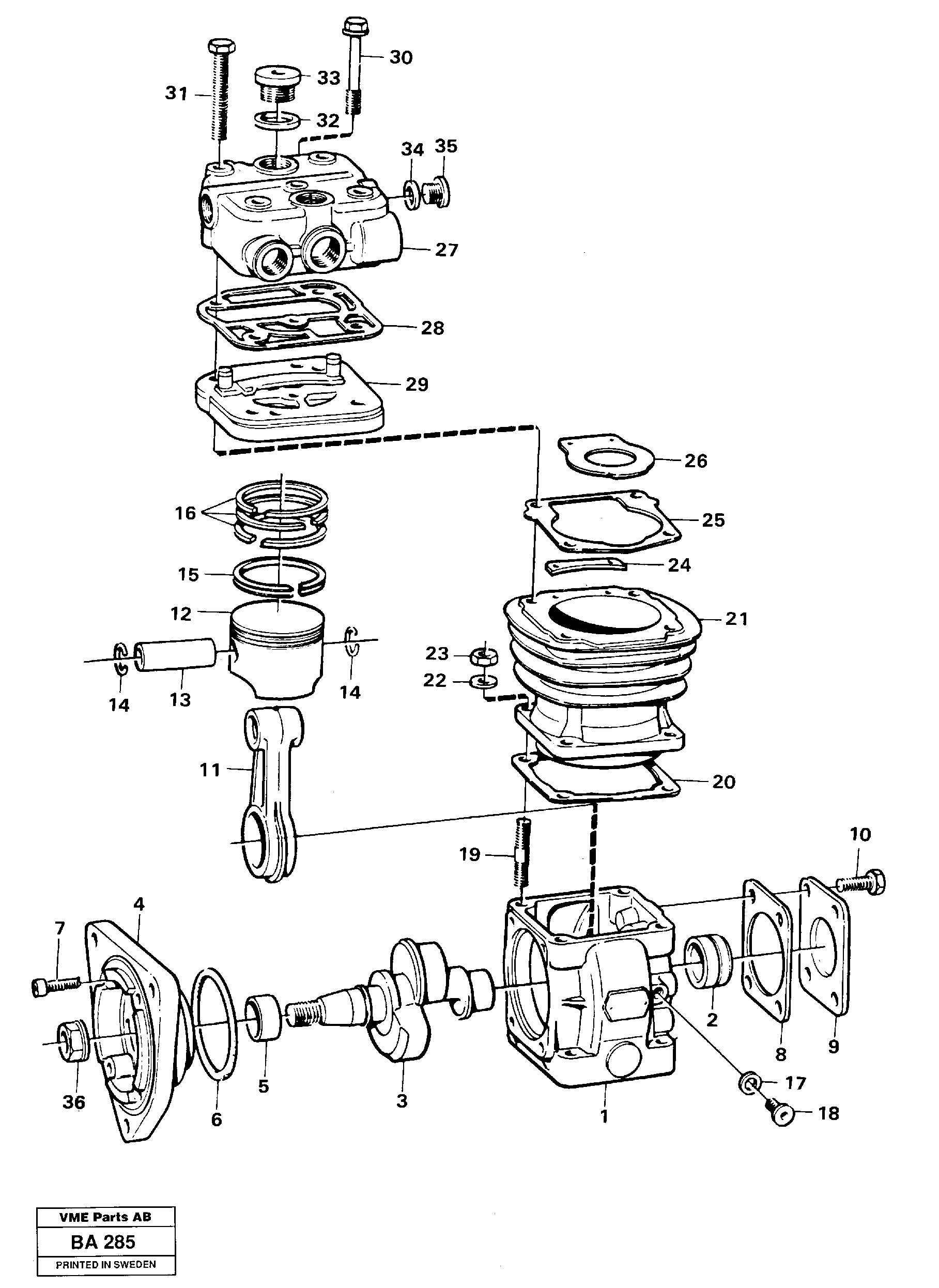 Схема запчастей Volvo A20 VOLVO BM A20 - 11168 Air compressor 
