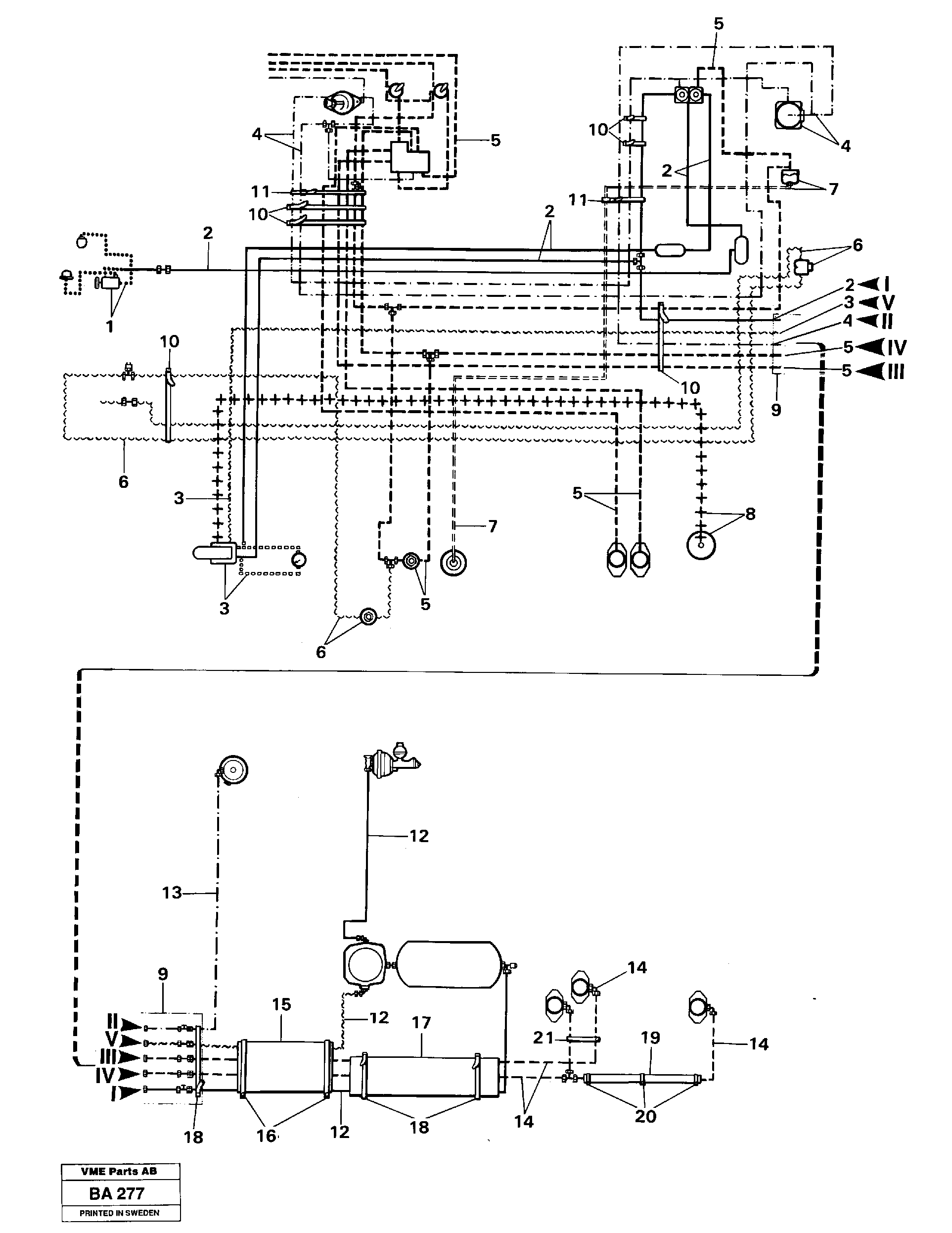 Схема запчастей Volvo A20 VOLVO BM A20 - 16627 Pneumatic system 