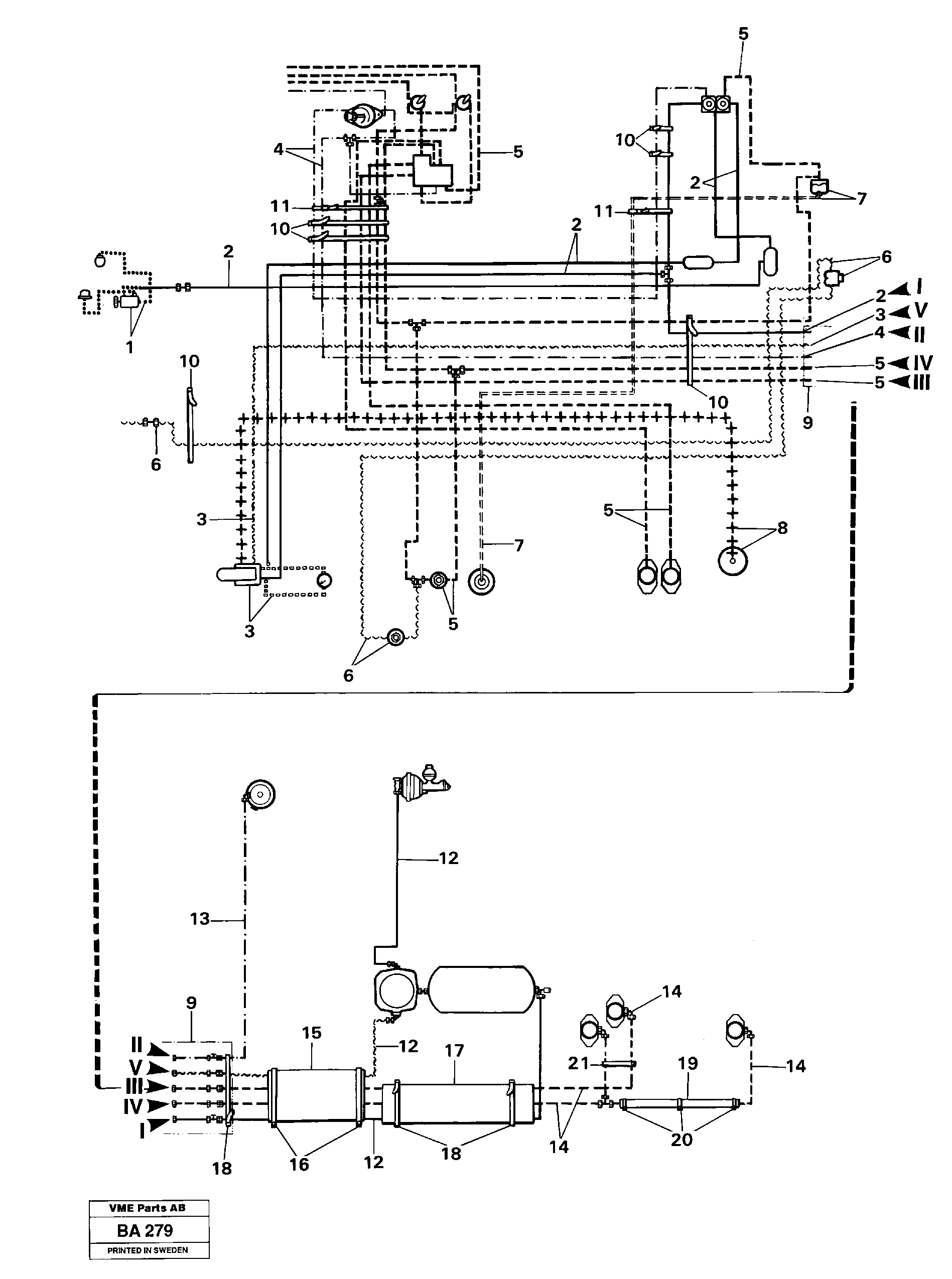 Схема запчастей Volvo A20 VOLVO BM A20 - 16629 Pneumatic system 
