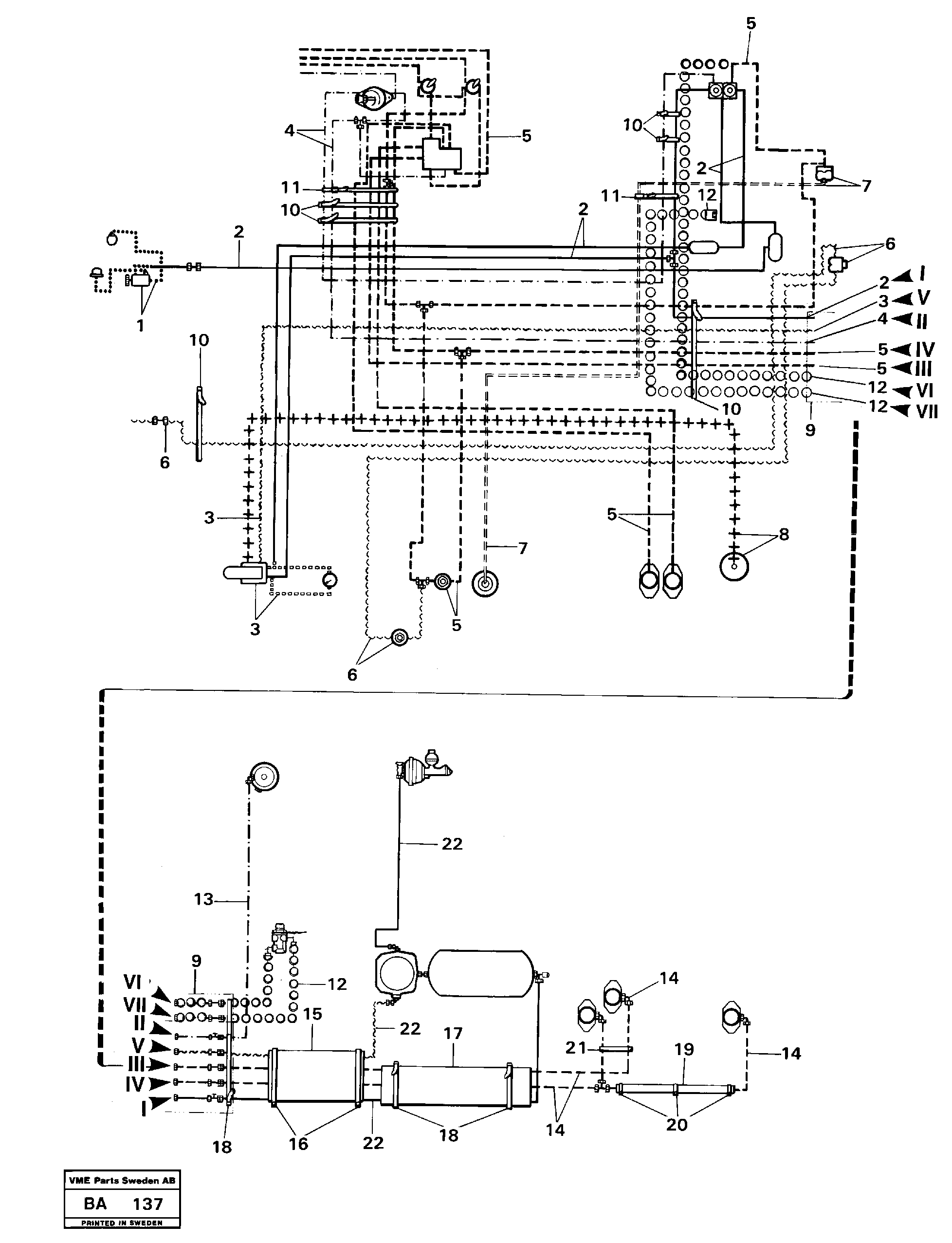 Схема запчастей Volvo A20 VOLVO BM A20 - 16635 Pneumatic system 