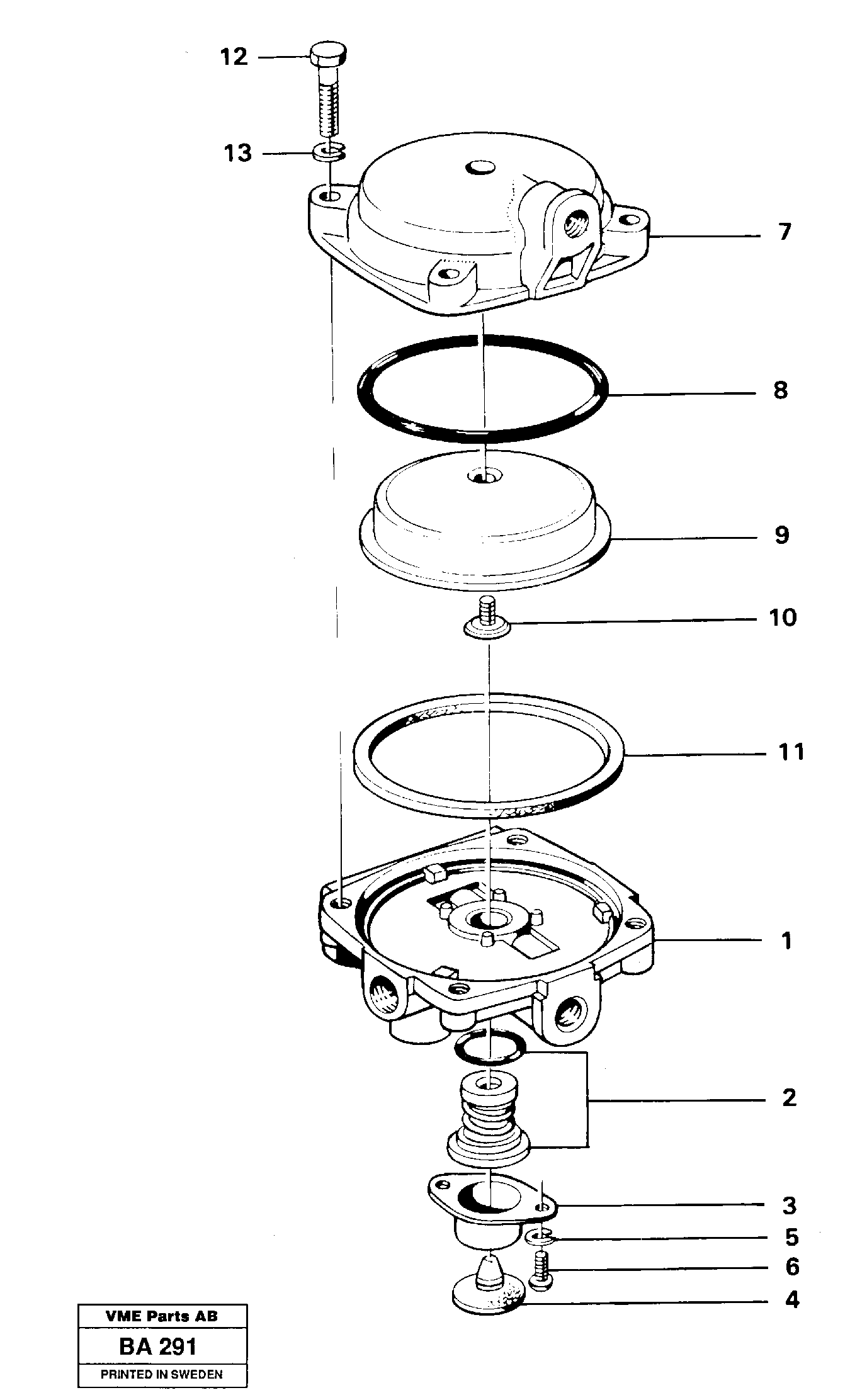 Схема запчастей Volvo A20 VOLVO BM A20 - 17022 Relay valve 