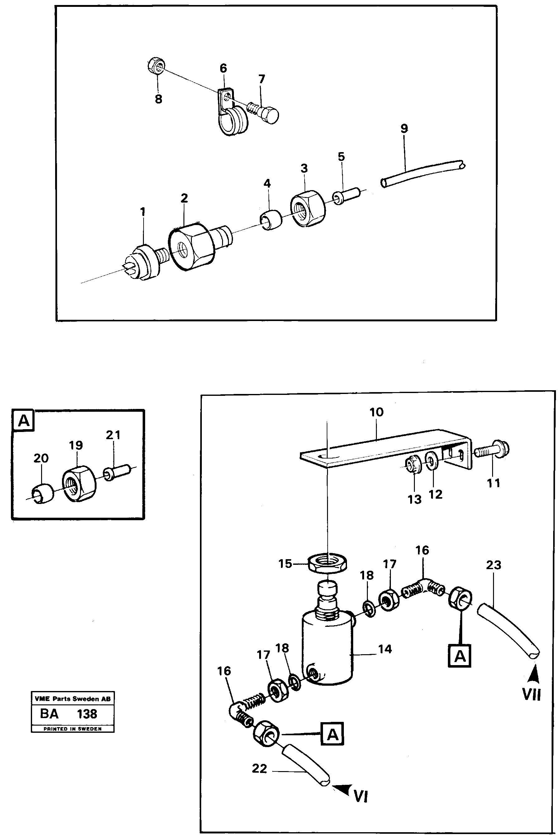 Схема запчастей Volvo A20 VOLVO BM A20 - 17023 Uplifted body 