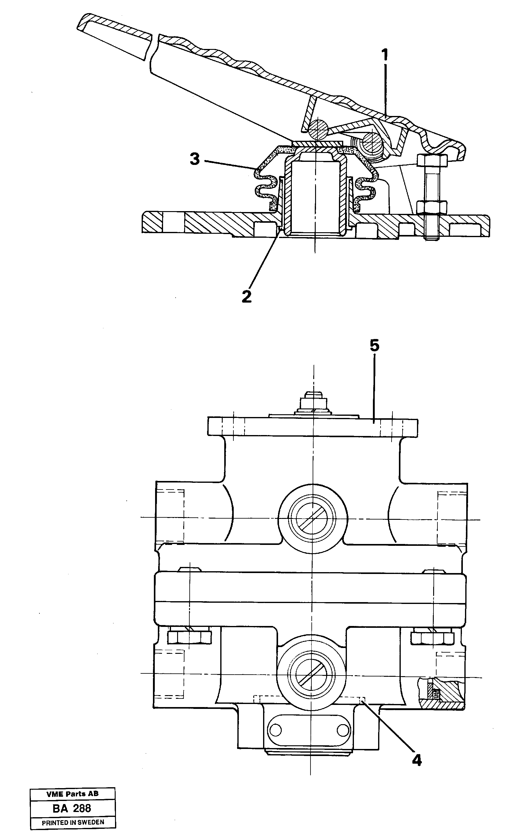 Схема запчастей Volvo A20 VOLVO BM A20 - 18964 Footbrake valve 