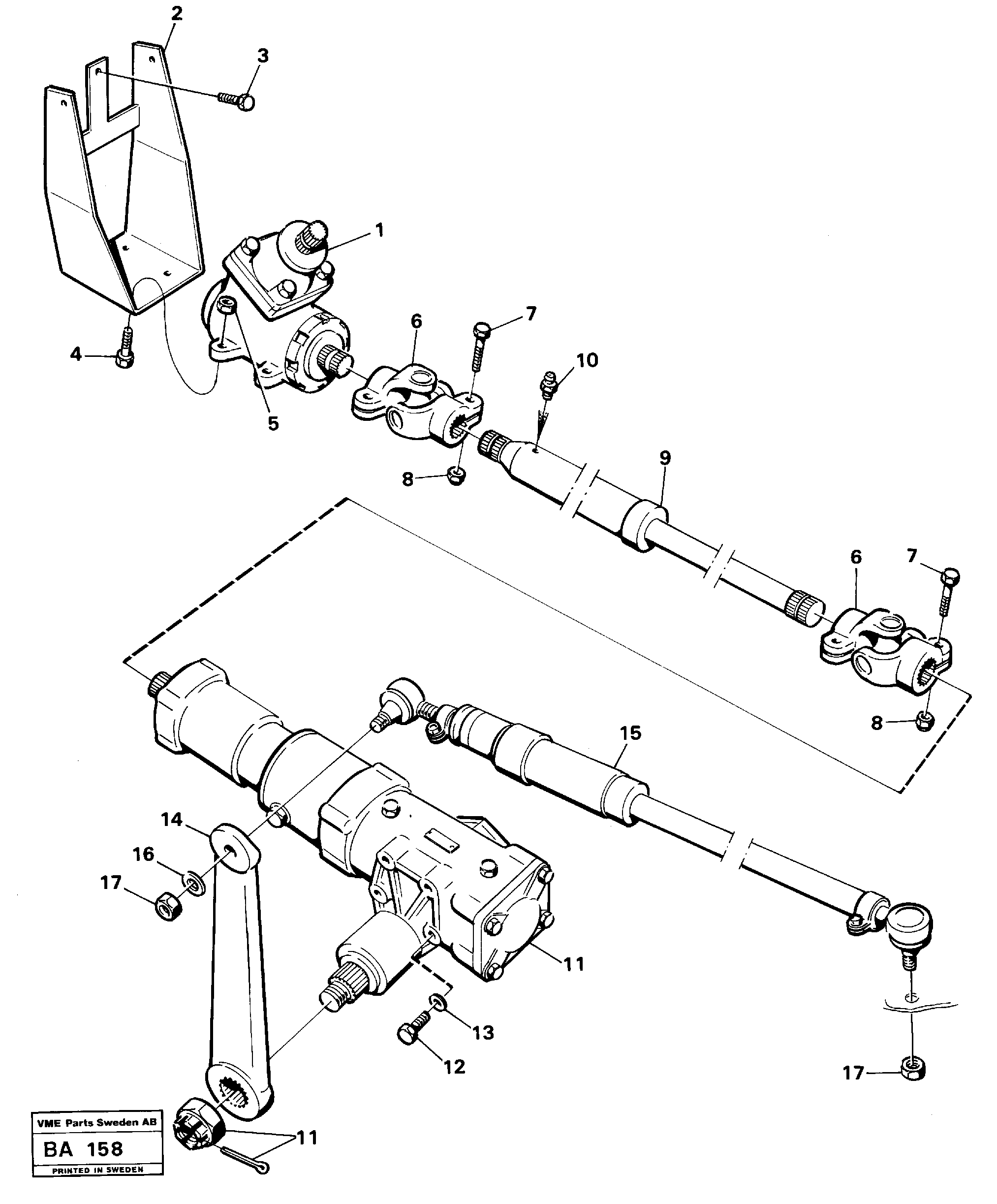 Схема запчастей Volvo A20 VOLVO BM A20 - 12715 Steering linkage 