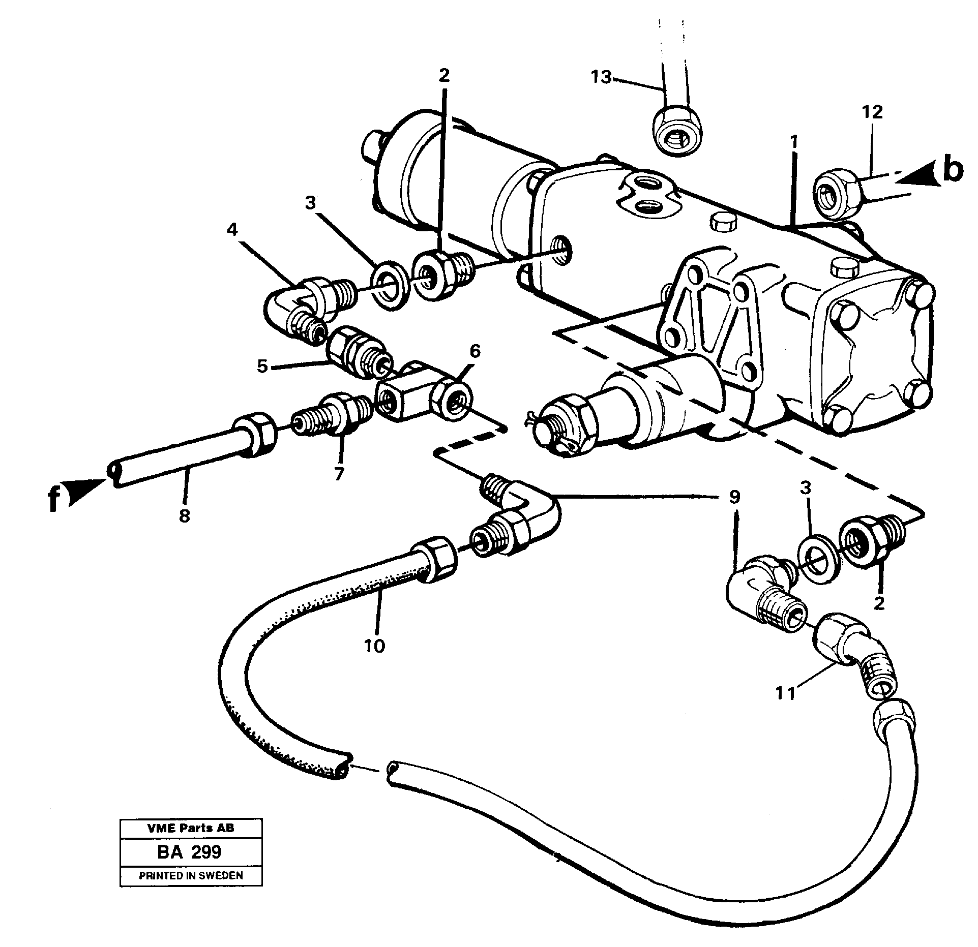 Схема запчастей Volvo A20 VOLVO BM A20 - 41595 Steering gear with connecting parts 
