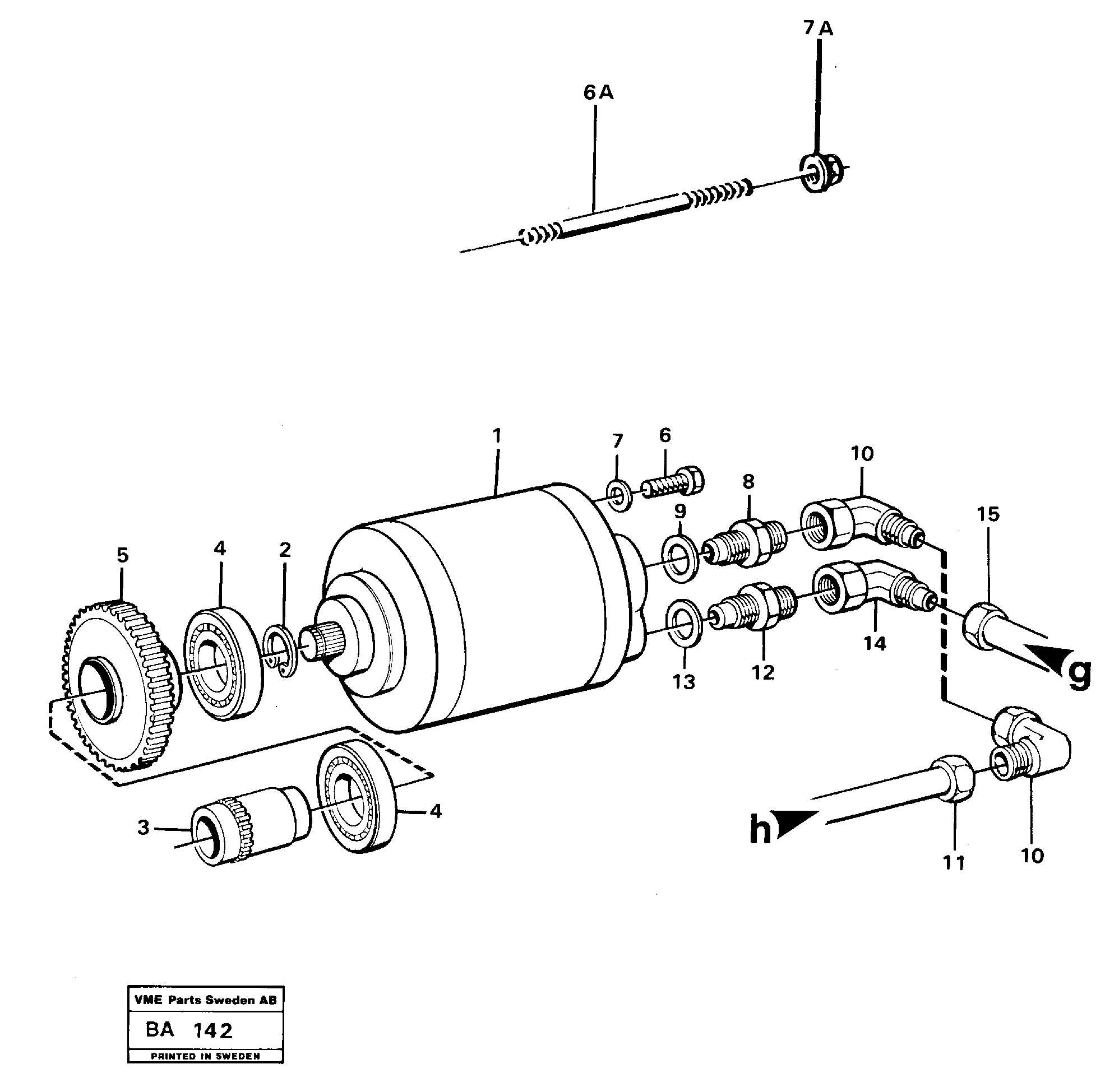 Схема запчастей Volvo A20 VOLVO BM A20 - 85457 Hydraulic oil pump with fitting parts and connecting parts 