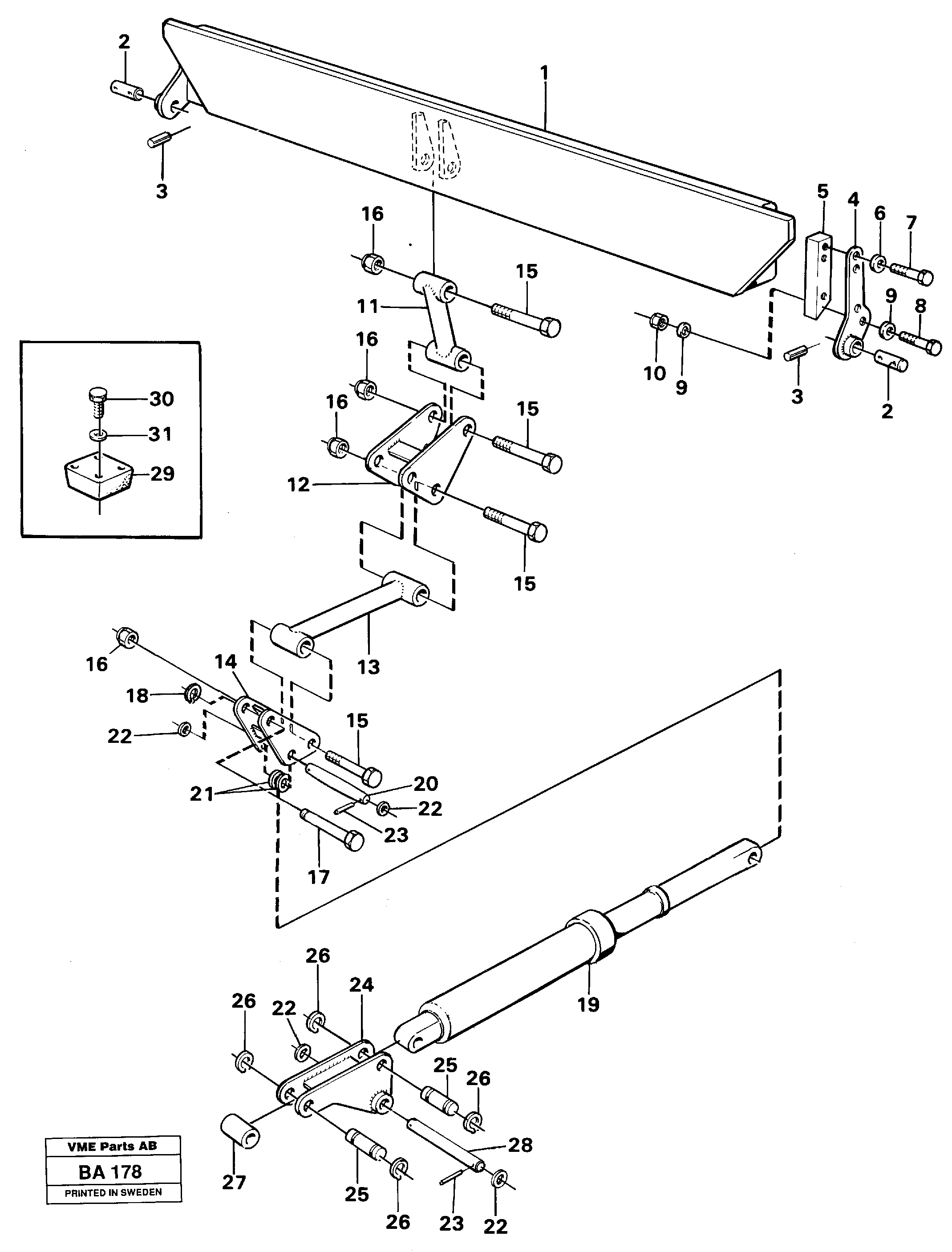 Схема запчастей Volvo A20 VOLVO BM A20 - 16367 Rear flap, mechanical 
