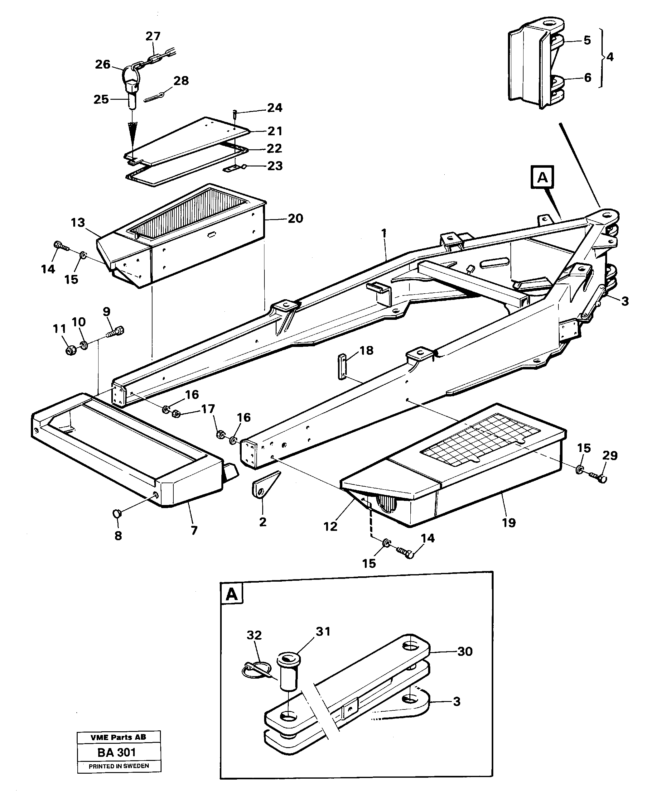 Схема запчастей Volvo A20 VOLVO BM A20 - 21989 Frame tractor 