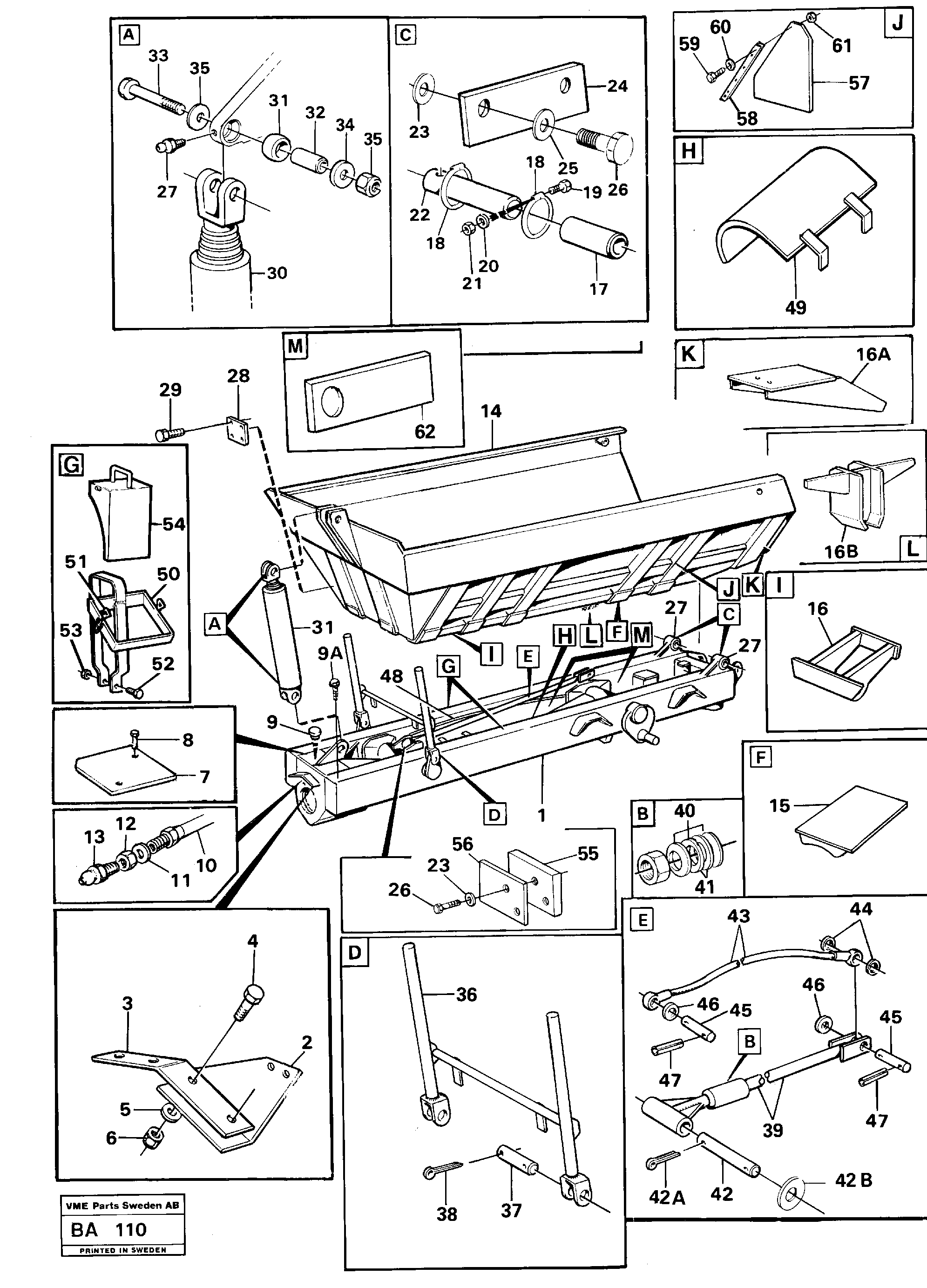 Схема запчастей Volvo A20 VOLVO BM A20 - 82055 Frame trailer 