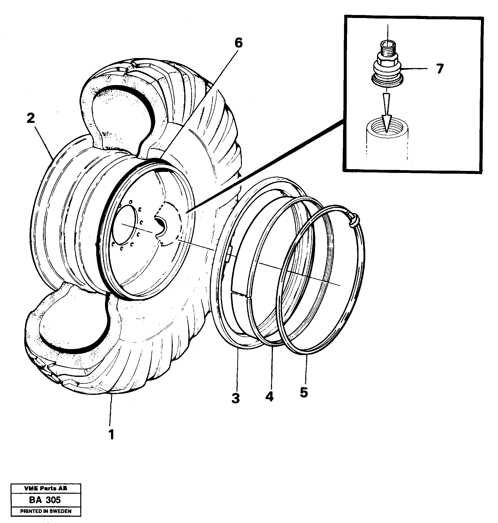 Схема запчастей Volvo A20 VOLVO BM A20 - 23796 Wheel equipment 