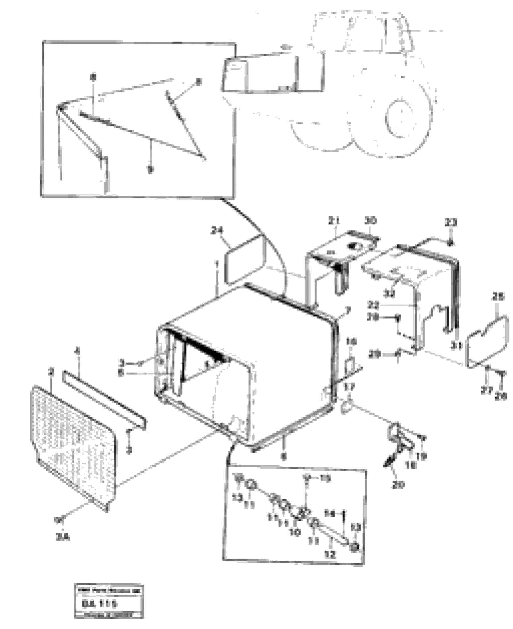 Схема запчастей Volvo A20 VOLVO BM A20 - 85451 Engine hood 