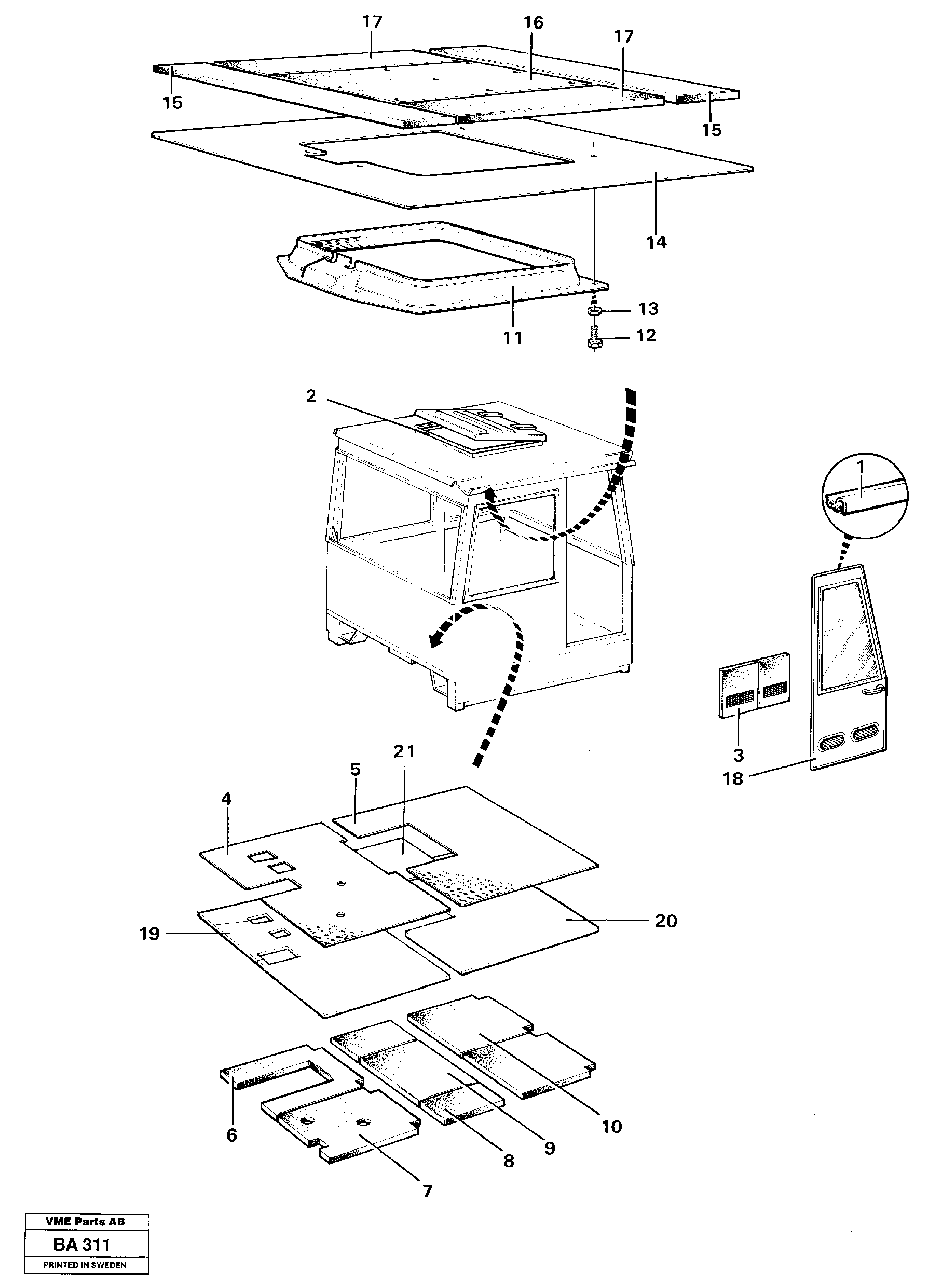Схема запчастей Volvo A20 VOLVO BM A20 - 22173 Insulating matting 