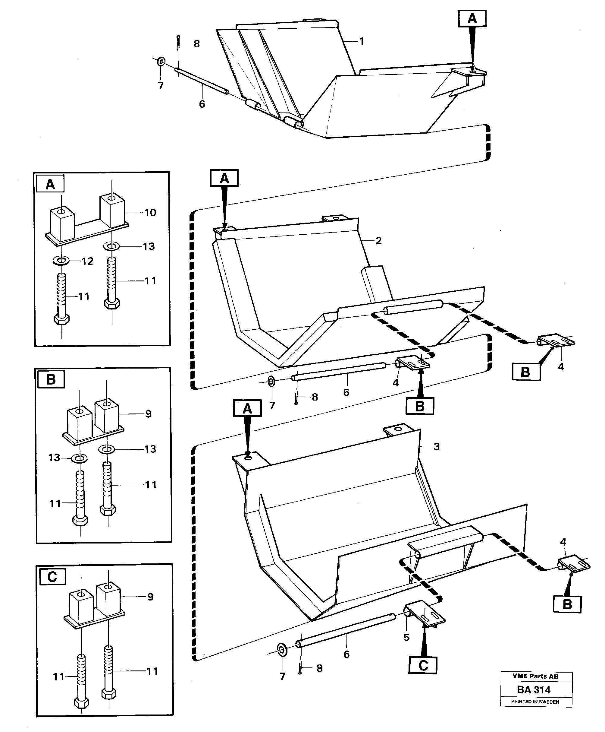 Схема запчастей Volvo A20 VOLVO BM A20 - 16378 Protecting plates 