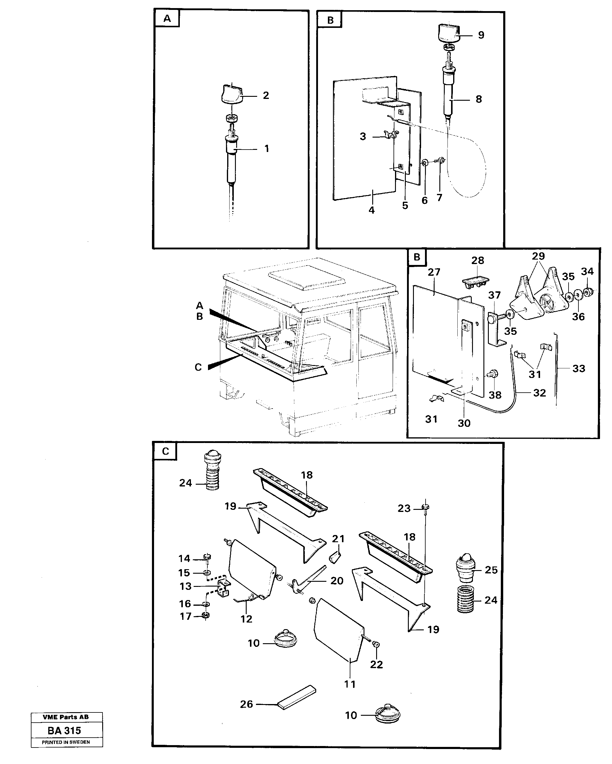 Схема запчастей Volvo A20 VOLVO BM A20 - 25045 Controls 