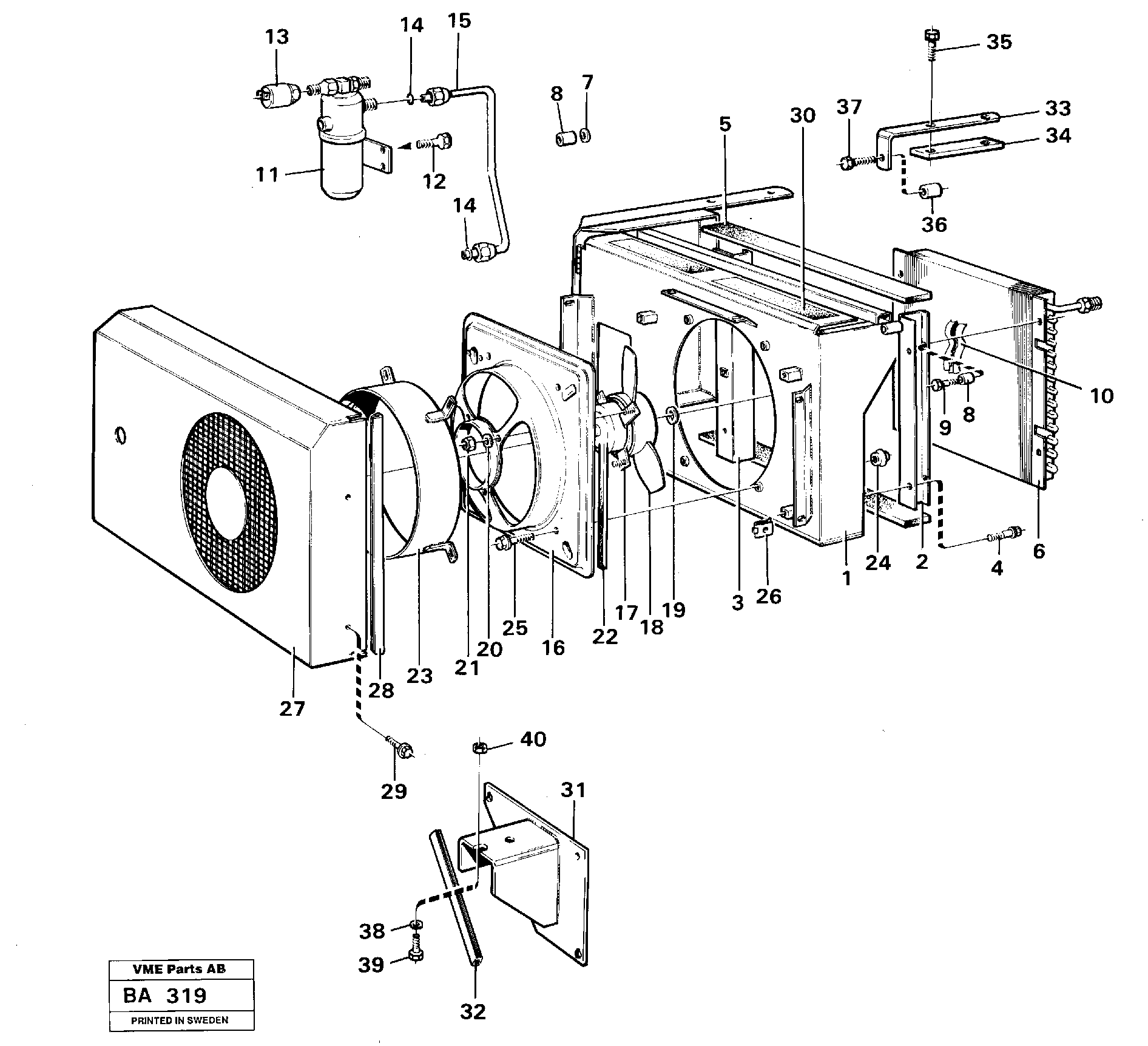 Схема запчастей Volvo A20 VOLVO BM A20 - 37224 Condenser divice air-condition 