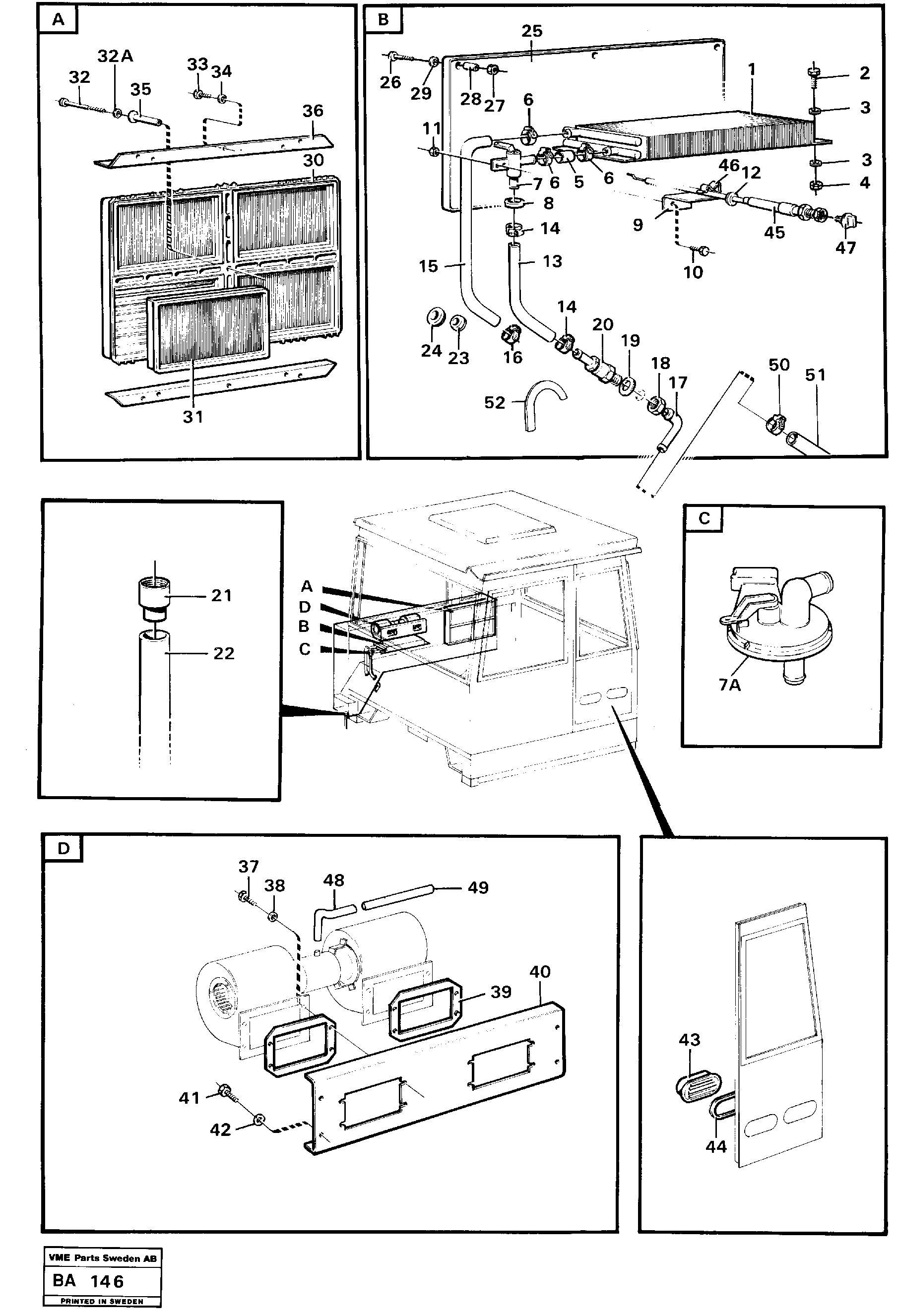 Схема запчастей Volvo A20 VOLVO BM A20 - 5368 Cab ventilation 