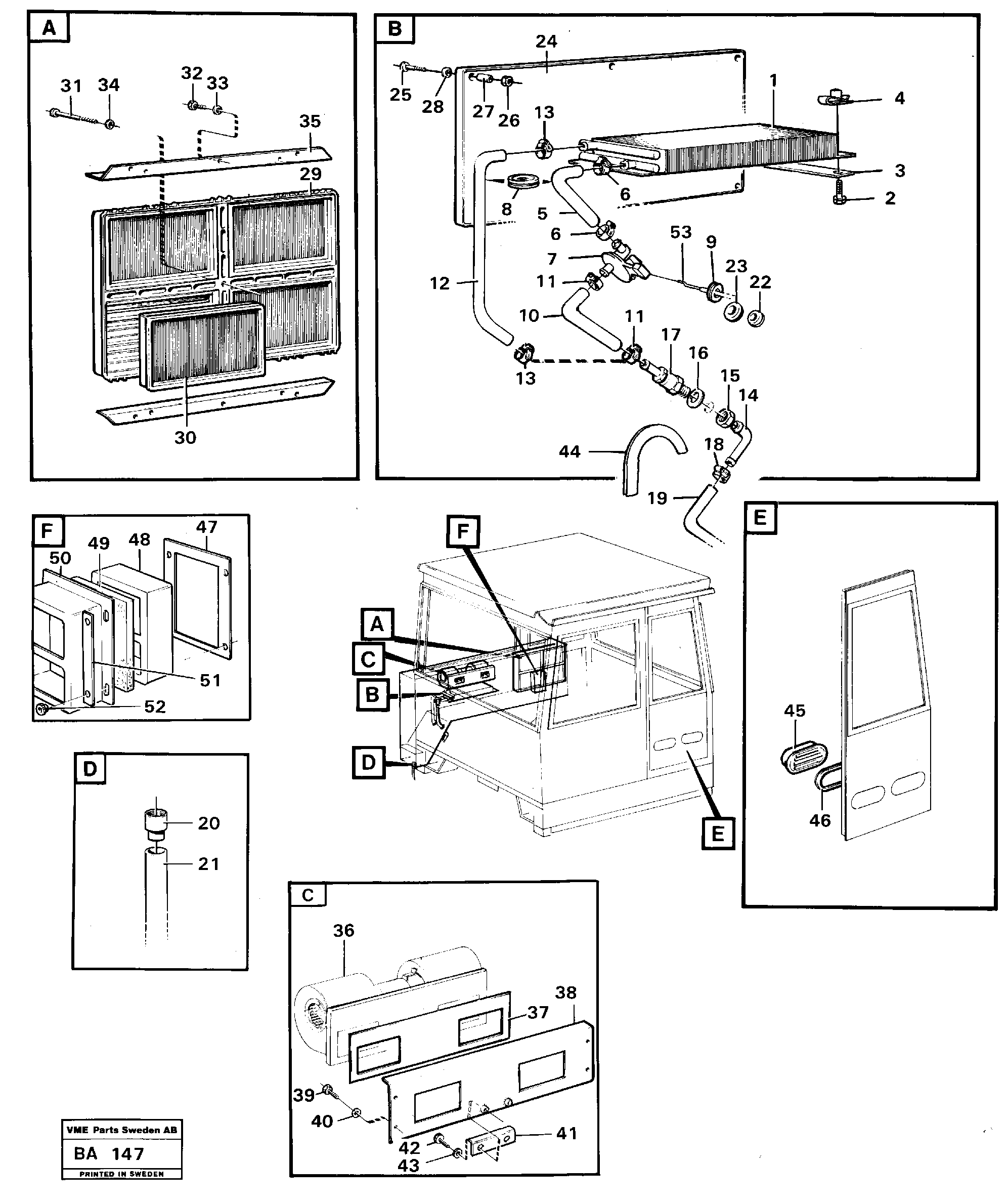 Схема запчастей Volvo A20 VOLVO BM A20 - 5371 Cab ventilation 