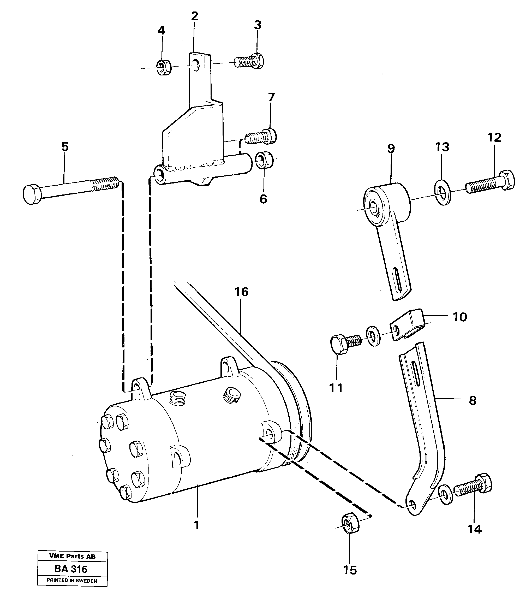 Схема запчастей Volvo A20 VOLVO BM A20 - 90371 Compressor air-condition 