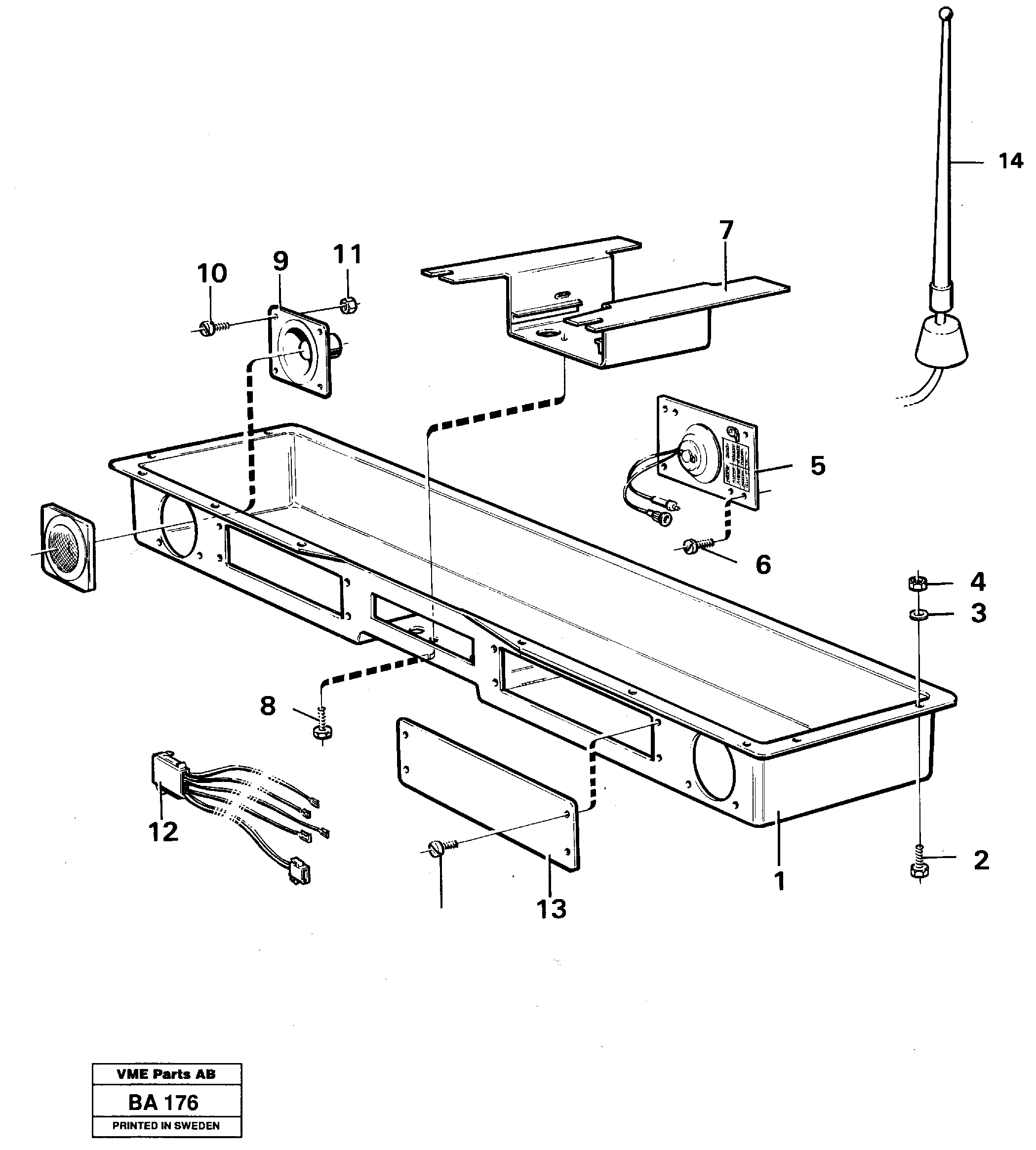 Схема запчастей Volvo A20 VOLVO BM A20 - 25049 Radio panel 