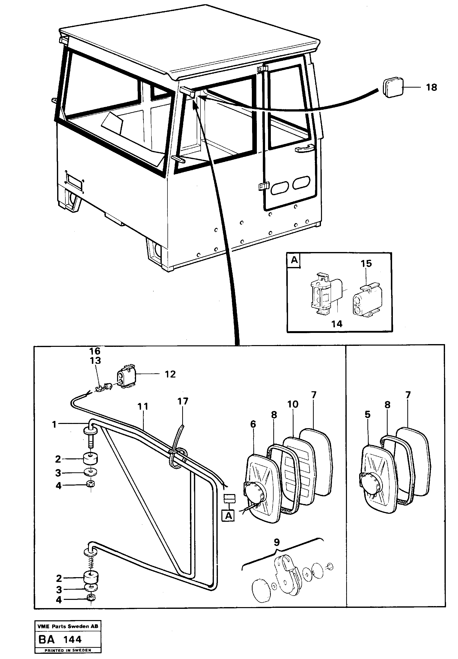 Схема запчастей Volvo A20 VOLVO BM A20 - 32768 Rear view mirror 