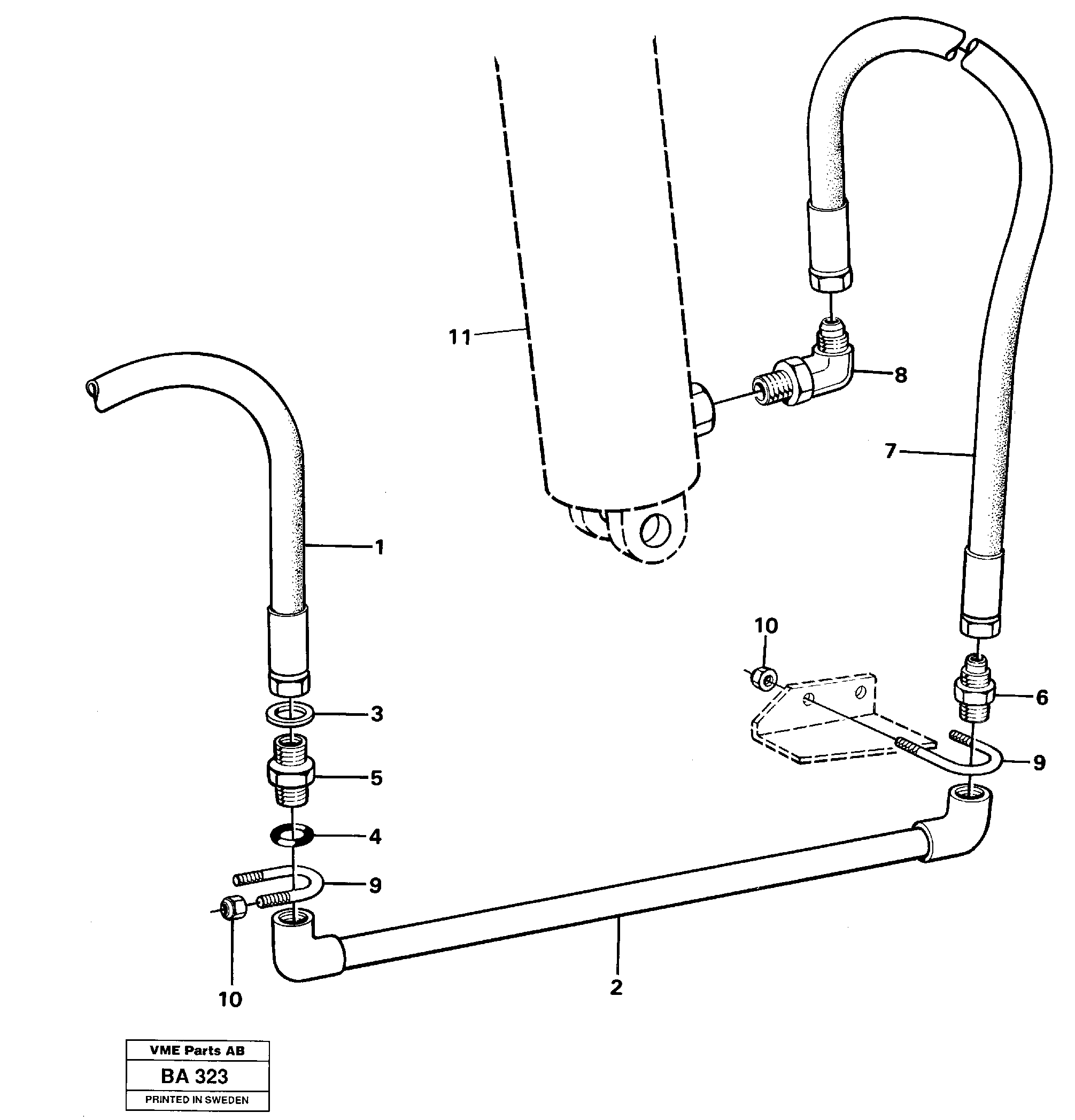 Схема запчастей Volvo A20 VOLVO BM A20 - 88980 Hydraulic system trailer Ser No - 1532 