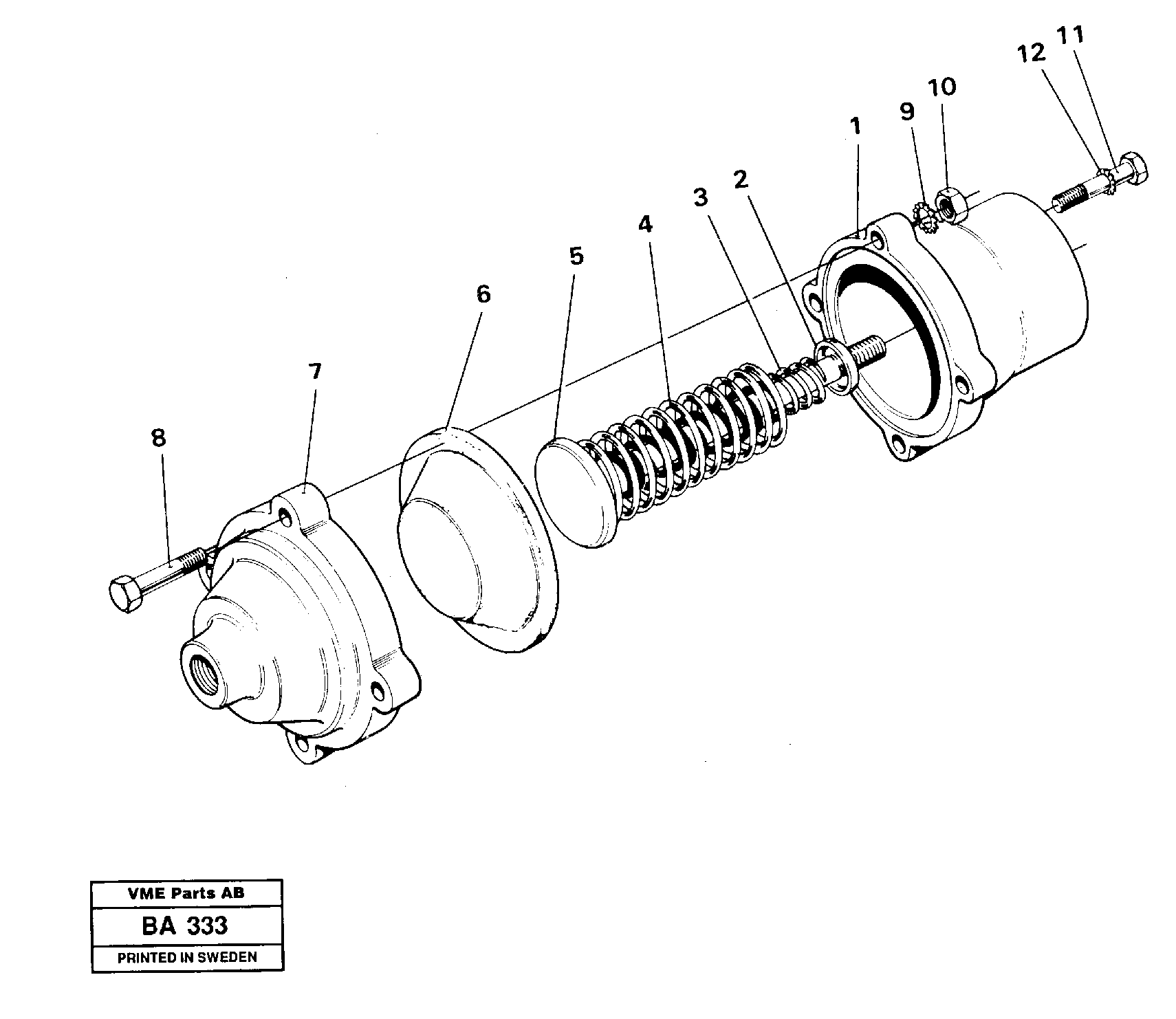 Схема запчастей Volvo A20 VOLVO BM A20 - 11068 Air pressure membrane tip limiting 