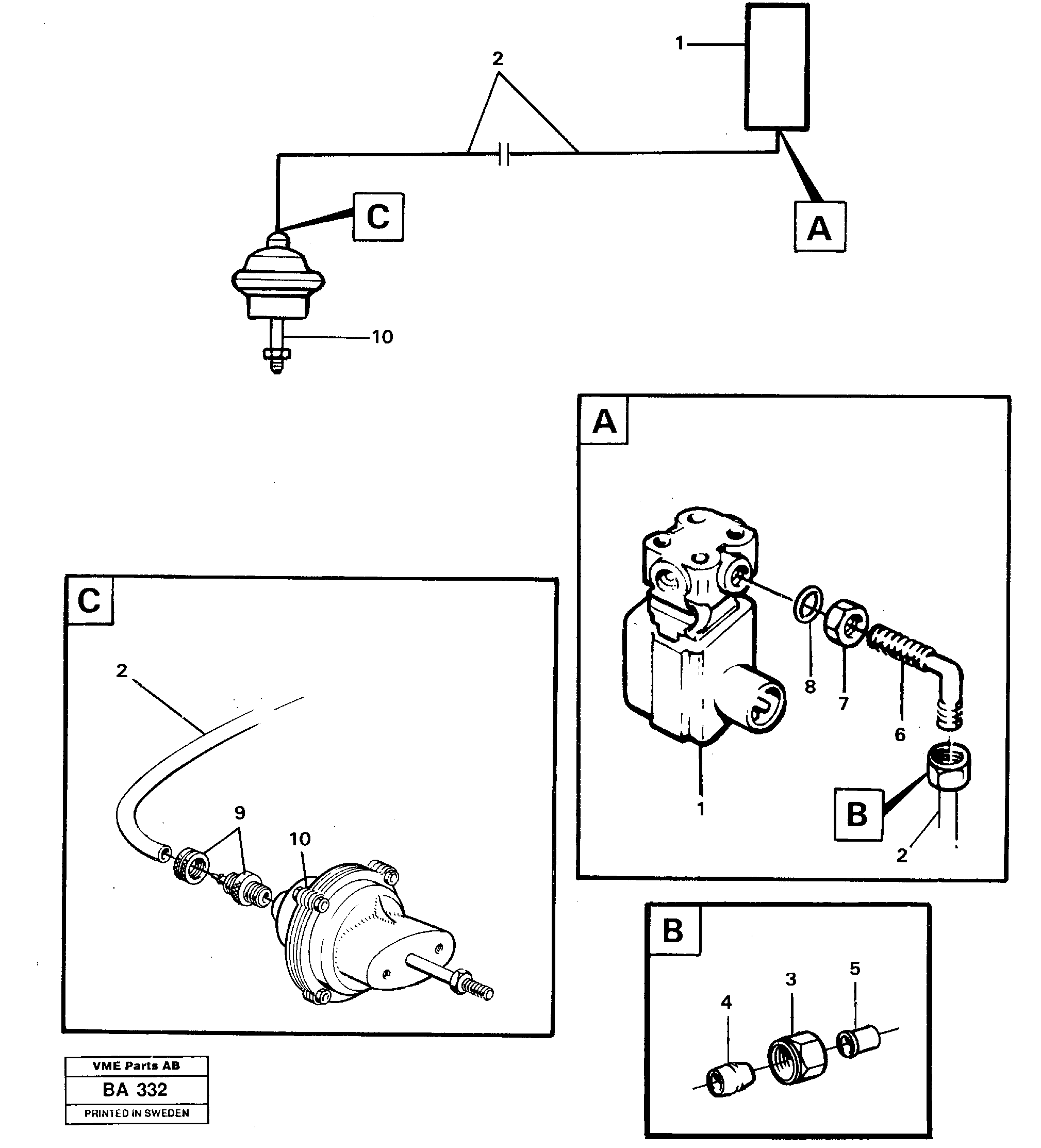 Схема запчастей Volvo A20 VOLVO BM A20 - 25051 Pneumatic system: tip 