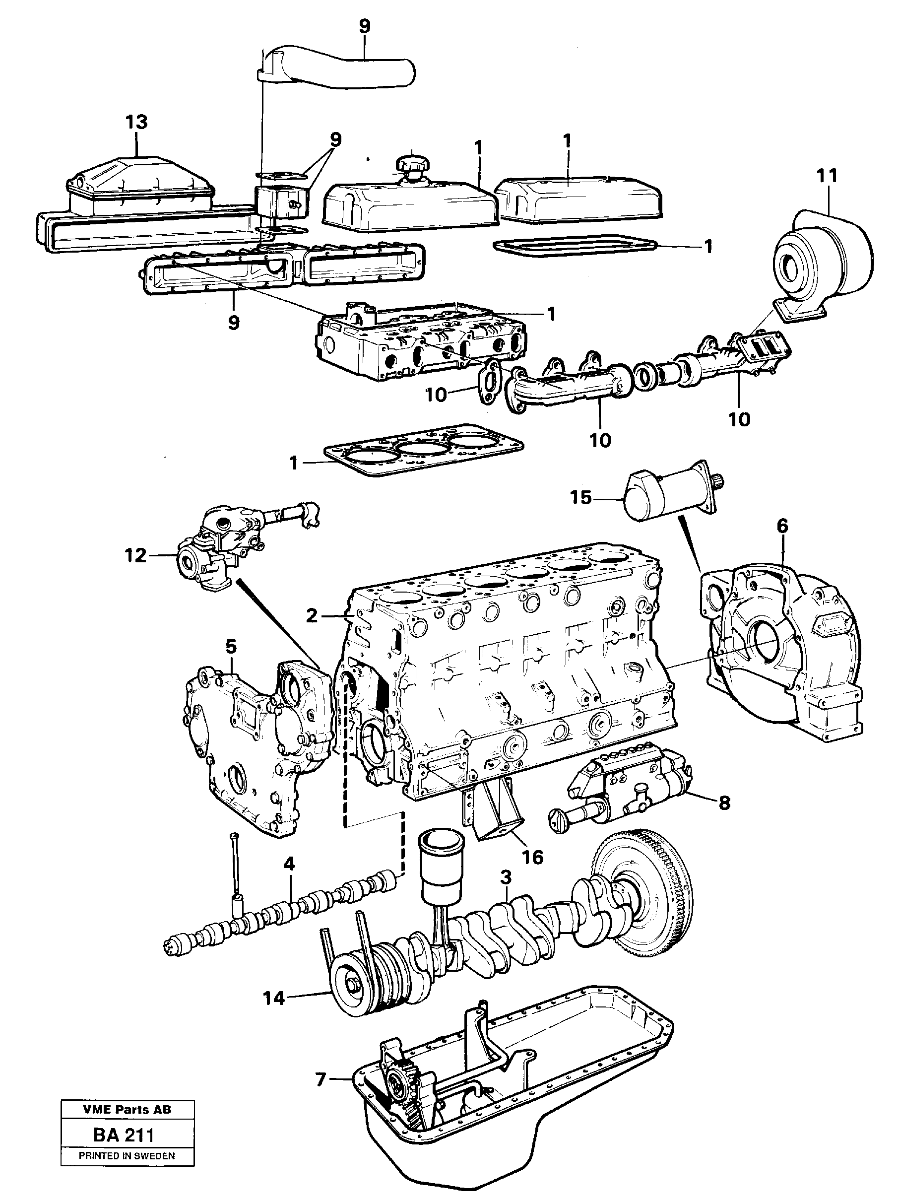 Схема запчастей Volvo A20 VOLVO BM A20 - 17192 Двигатель в сборе 