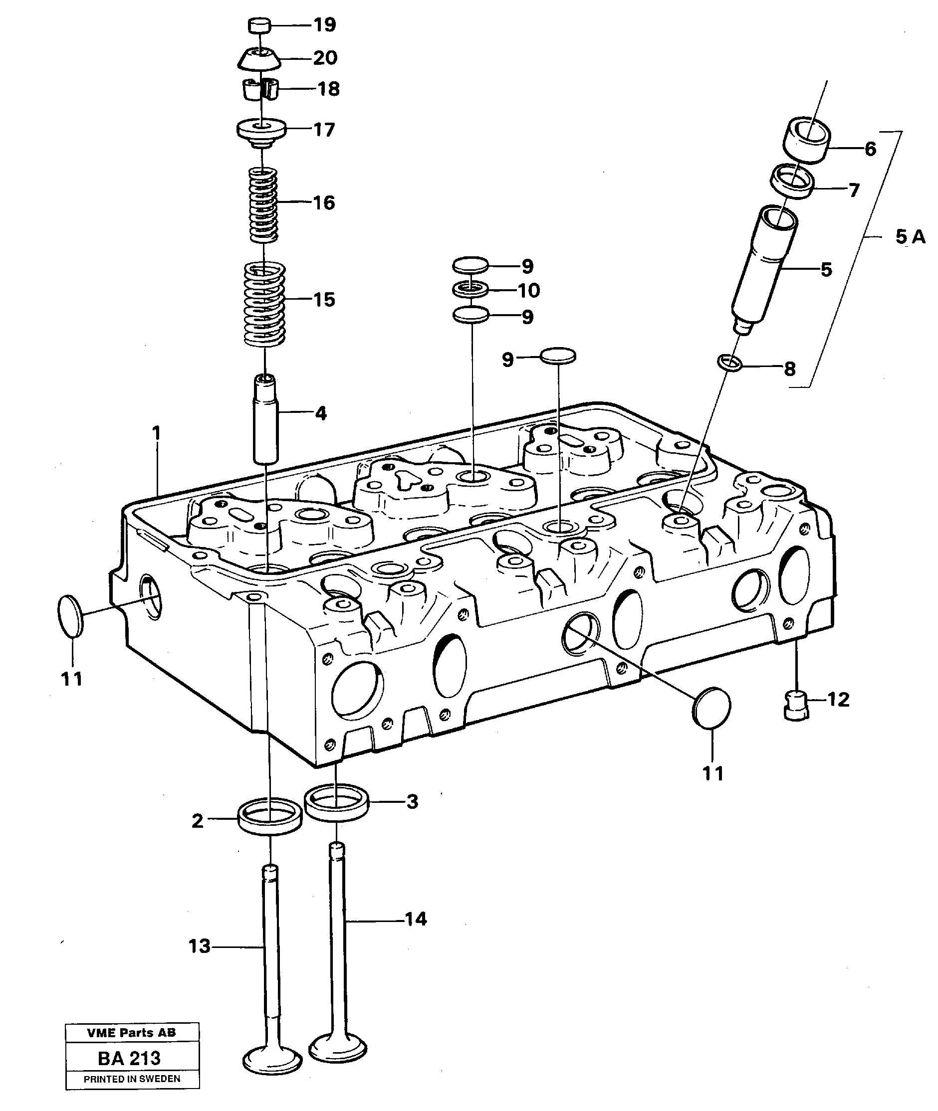 Схема запчастей Volvo A20 VOLVO BM A20 - 17882 Головка блока цилиндров 