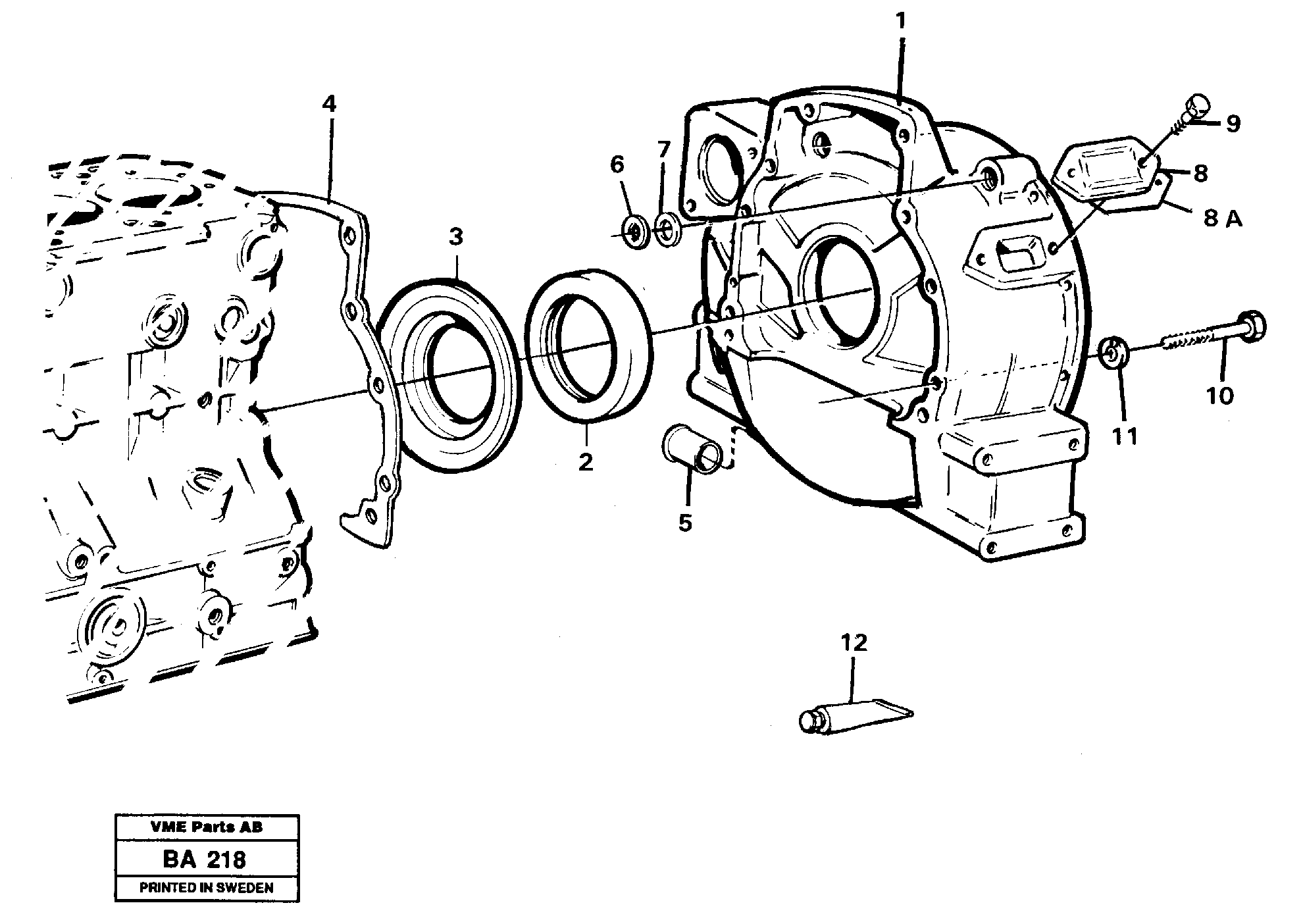 Схема запчастей Volvo A20 VOLVO BM A20 - 17884 Картер маховика 