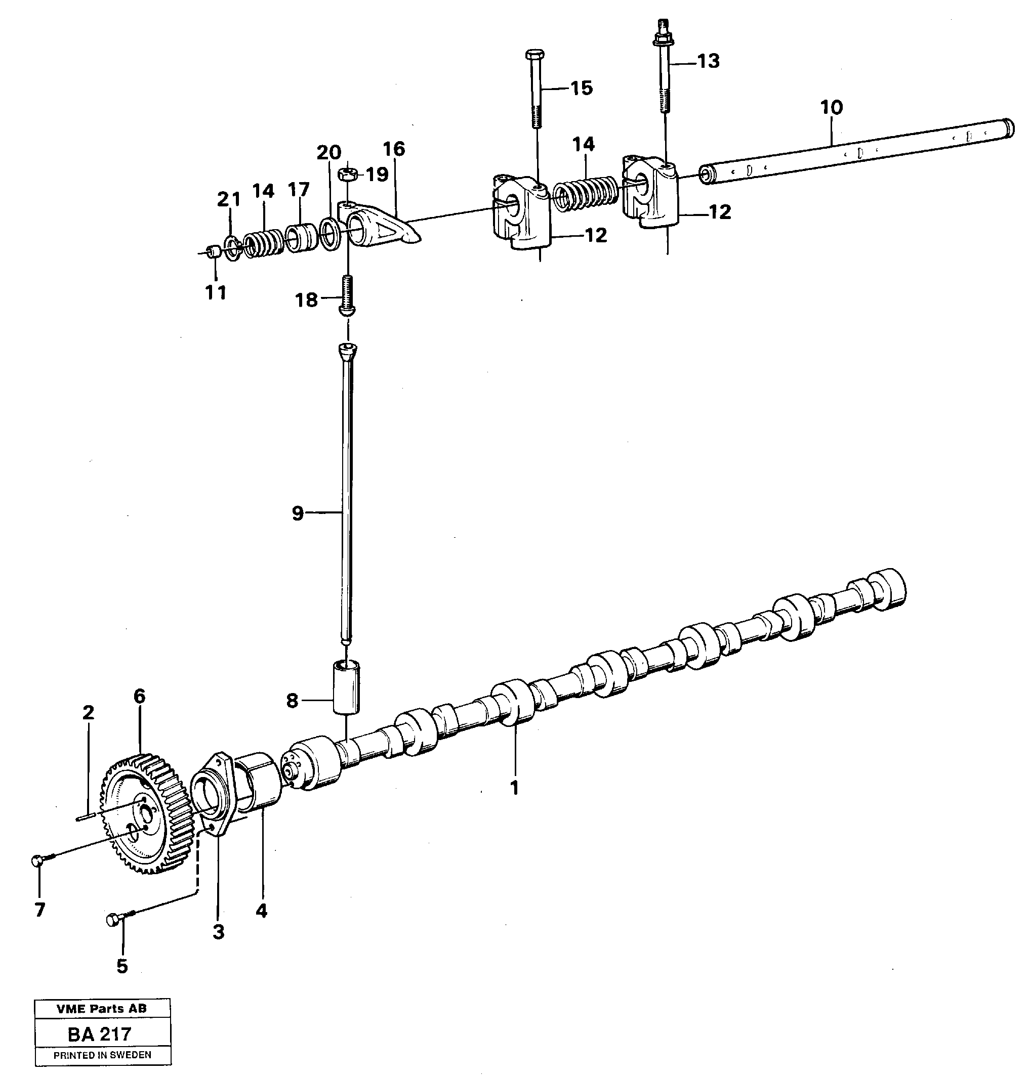 Схема запчастей Volvo A20 VOLVO BM A20 - 48421 Valve mechanism 