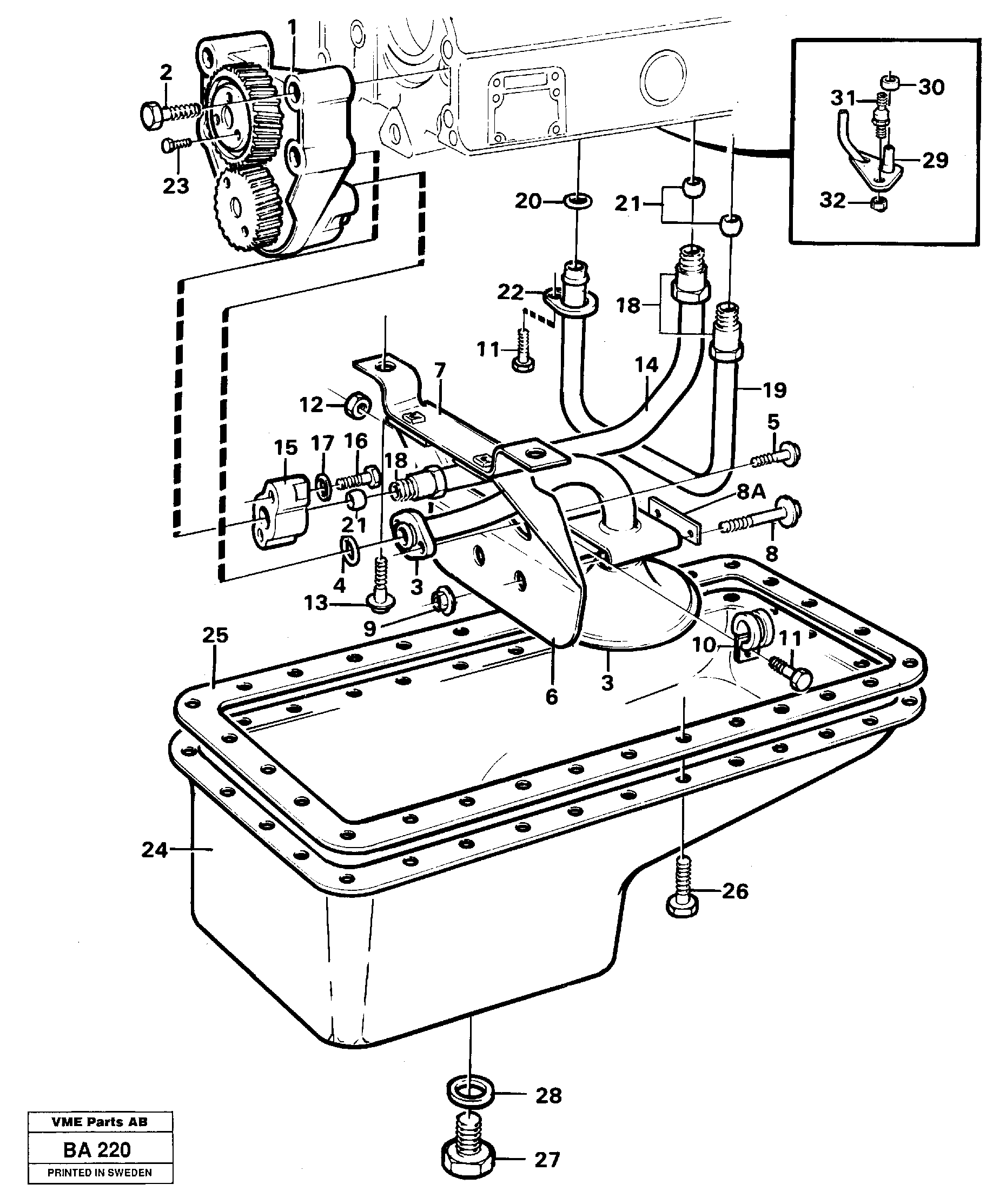 Схема запчастей Volvo A20 VOLVO BM A20 - 102807 Система масляной смазки 