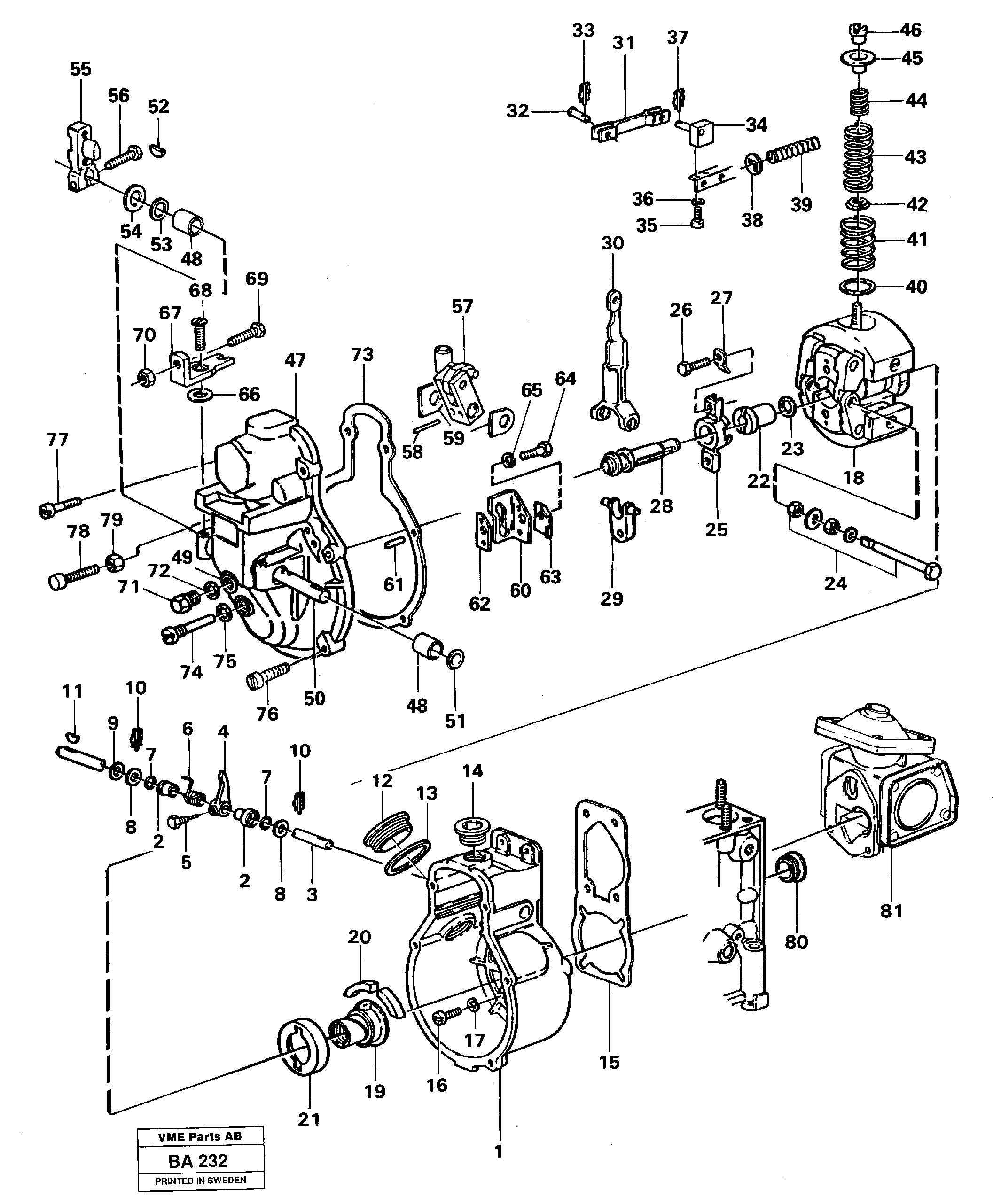 Схема запчастей Volvo A20 VOLVO BM A20 - 58187 Centrifugal governor 