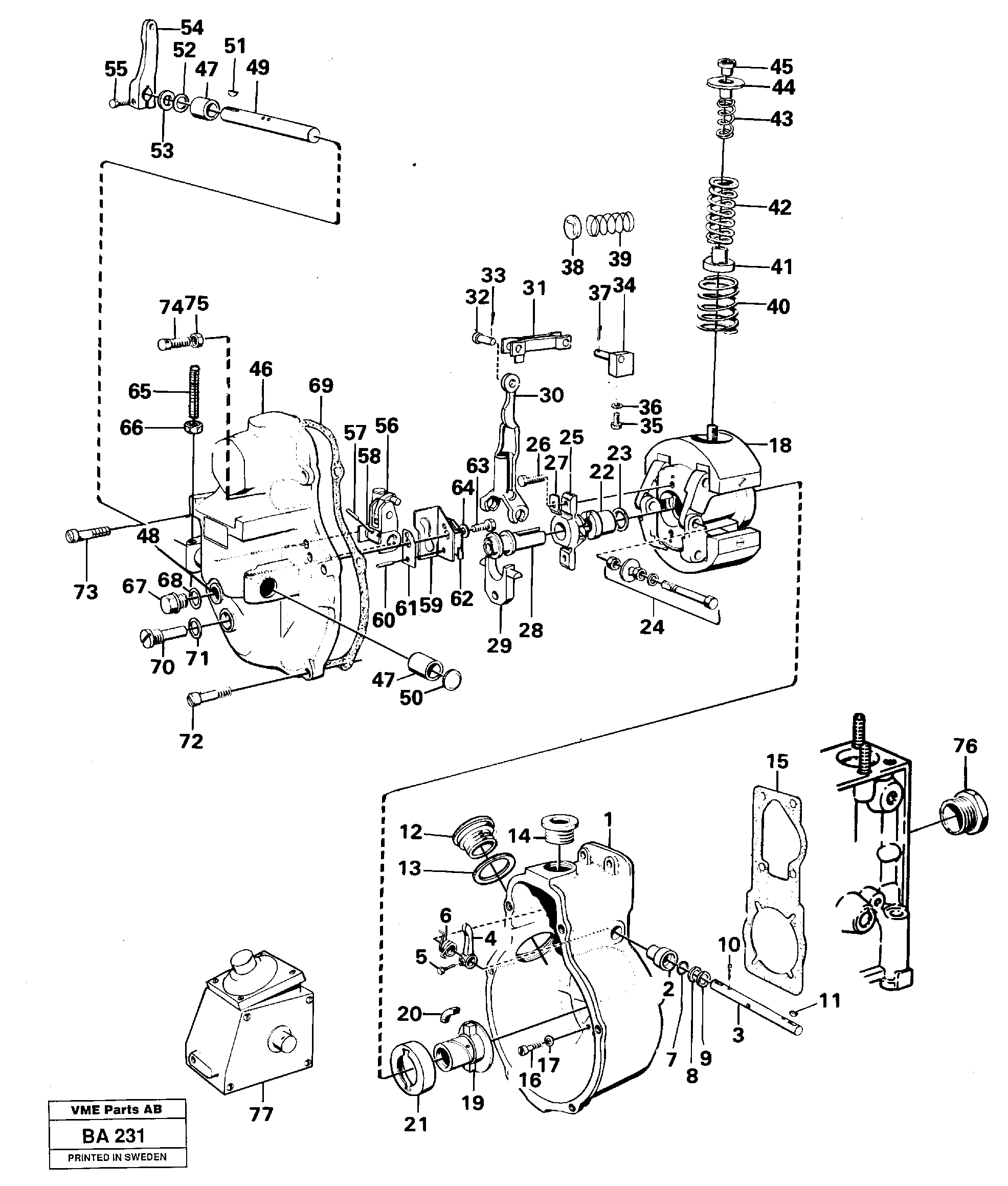 Схема запчастей Volvo A20 VOLVO BM A20 - 67501 Centrifugal governor 