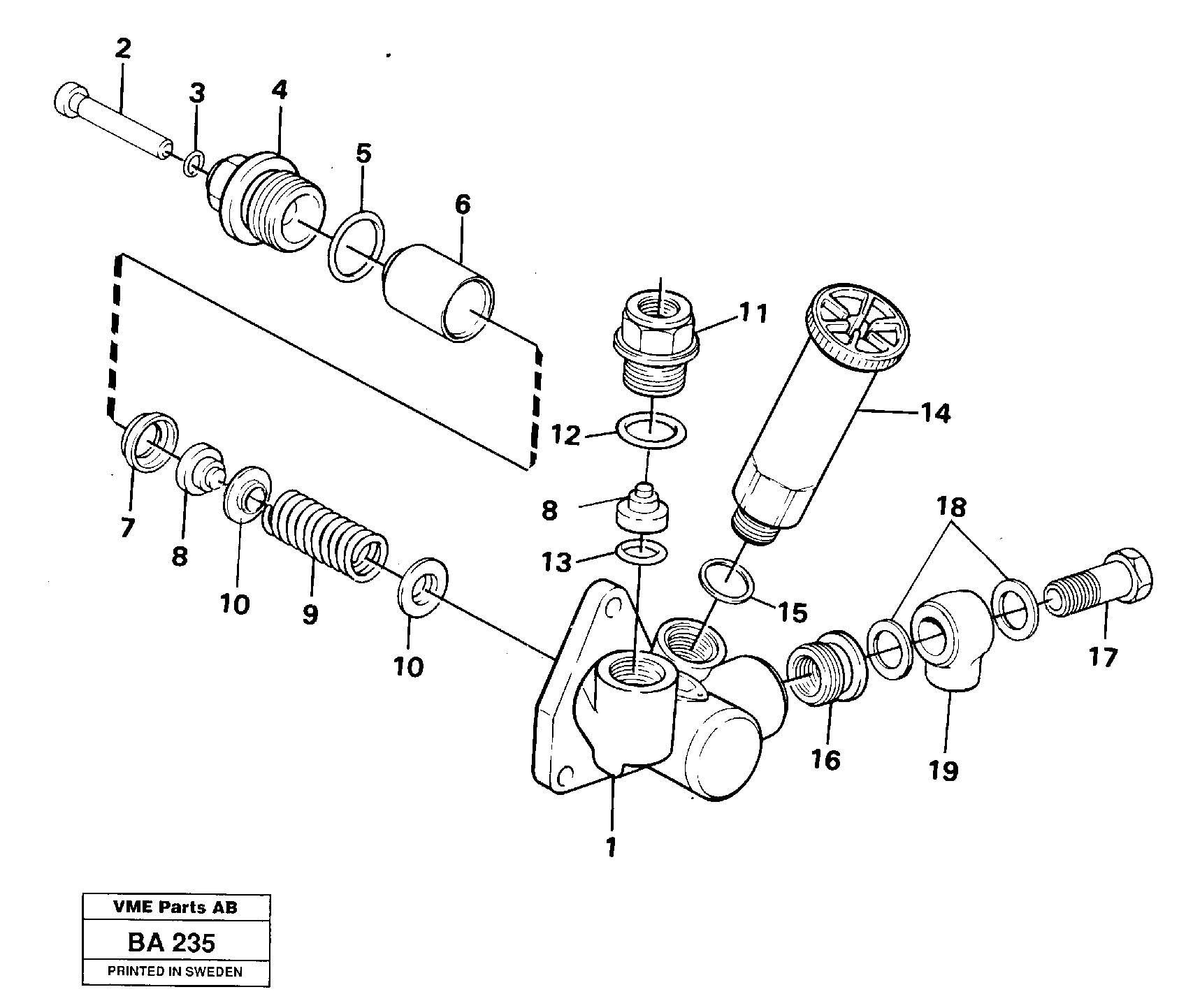 Схема запчастей Volvo A20 VOLVO BM A20 - 92230 Feed pump 
