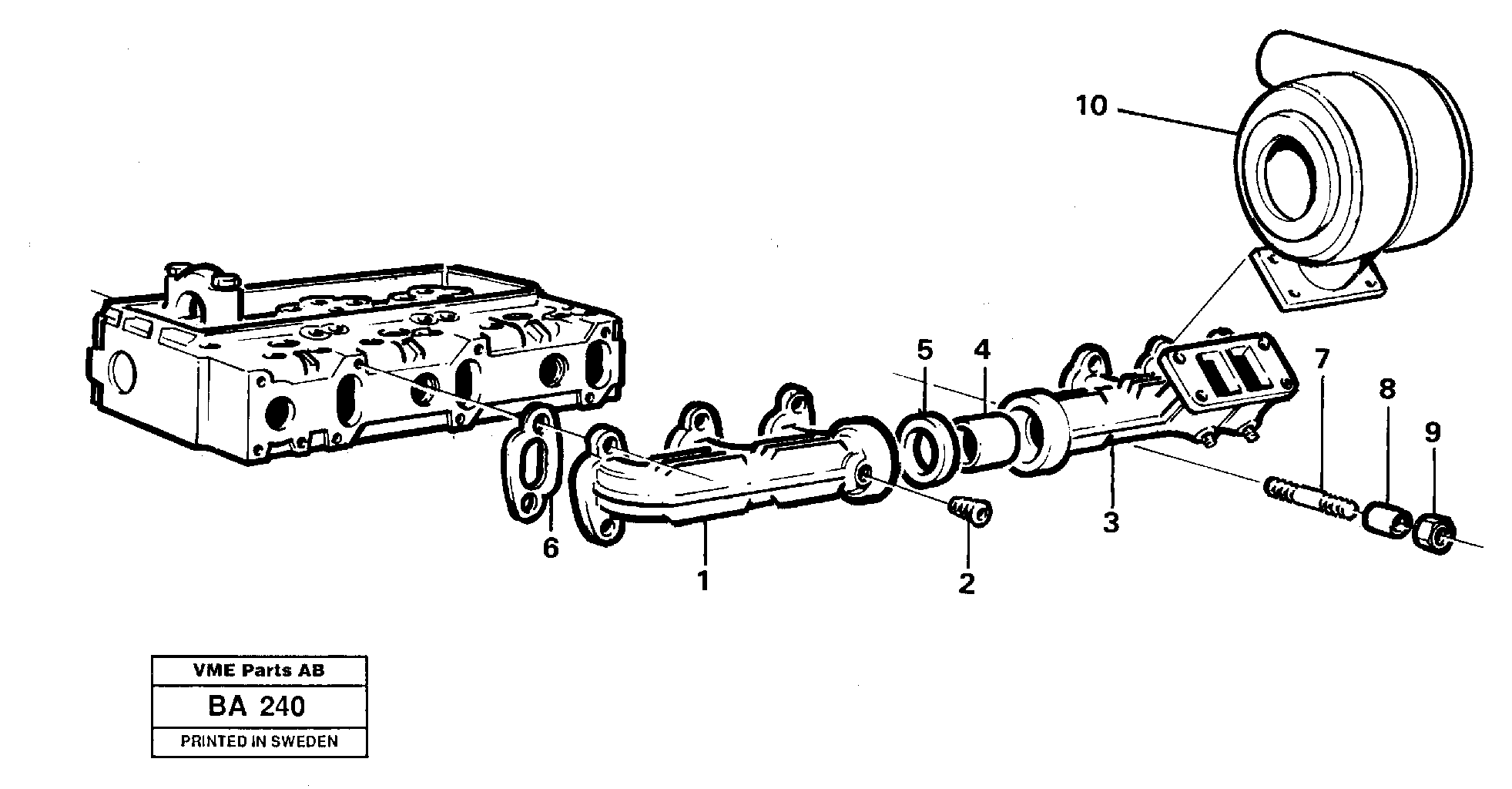 Схема запчастей Volvo A20 VOLVO BM A20 - 54001 Exhaust pipe 