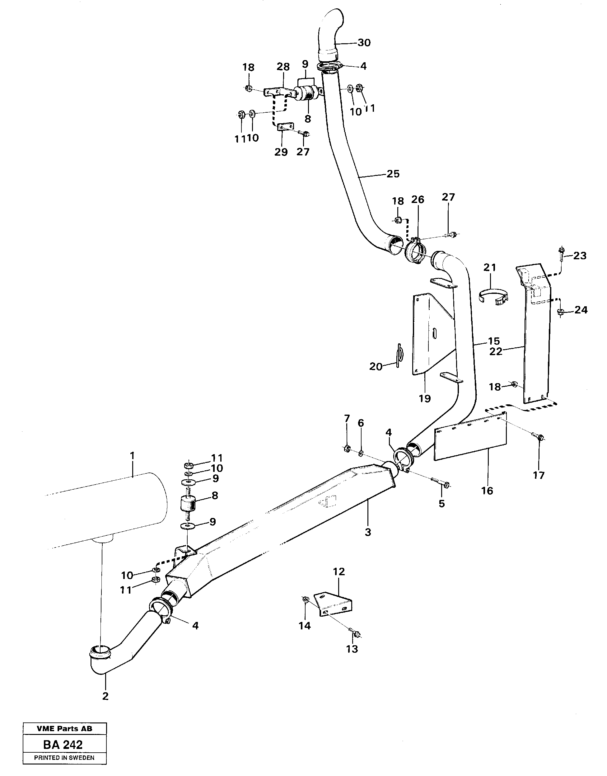 Схема запчастей Volvo A20 VOLVO BM A20 - 88135 High exhaust outlet 