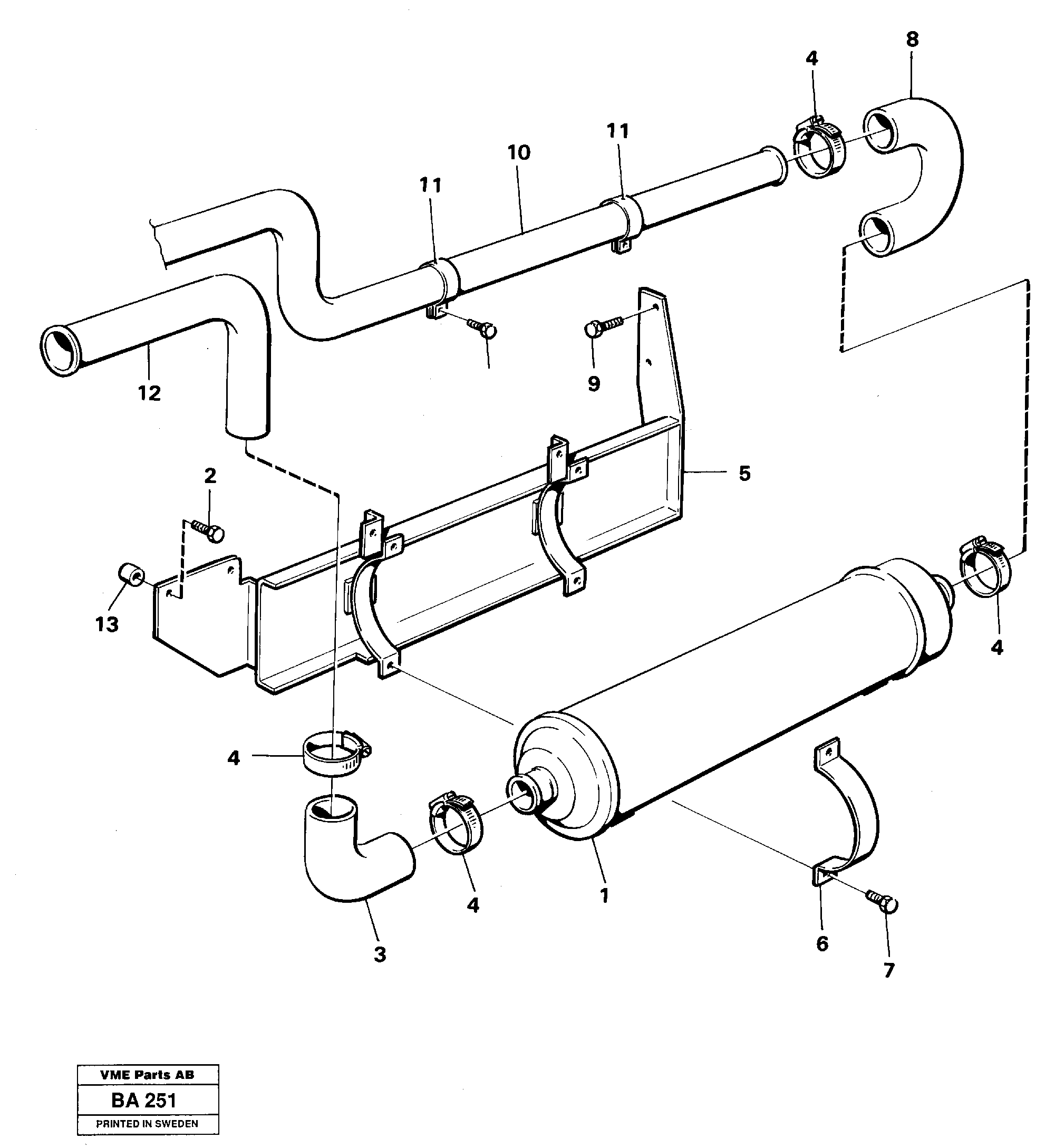 Схема запчастей Volvo A20 VOLVO BM A20 - 69547 Cooling system, oil-cooler transmission 