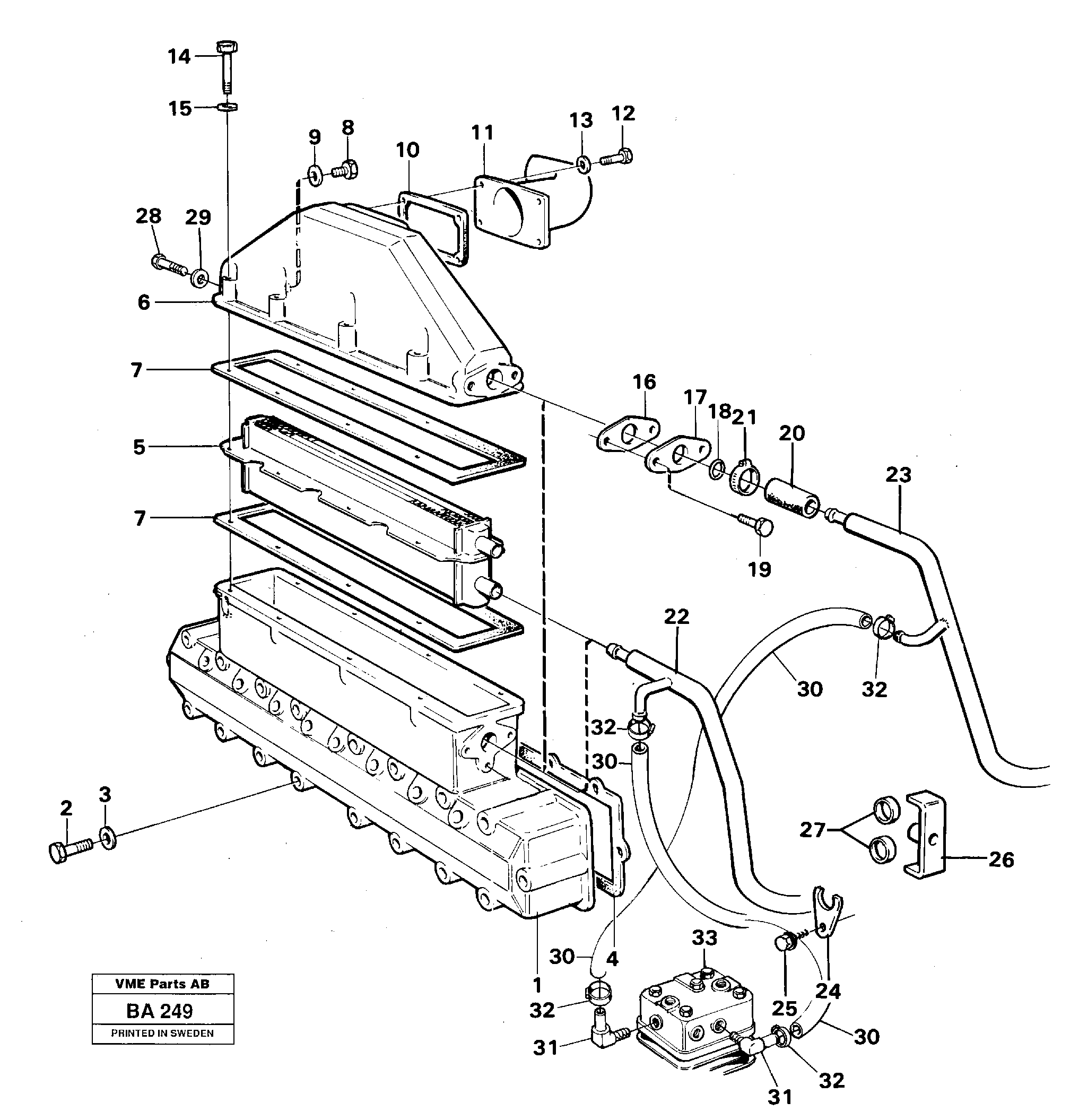 Схема запчастей Volvo A20 VOLVO BM A20 - 81642 Intercooler 