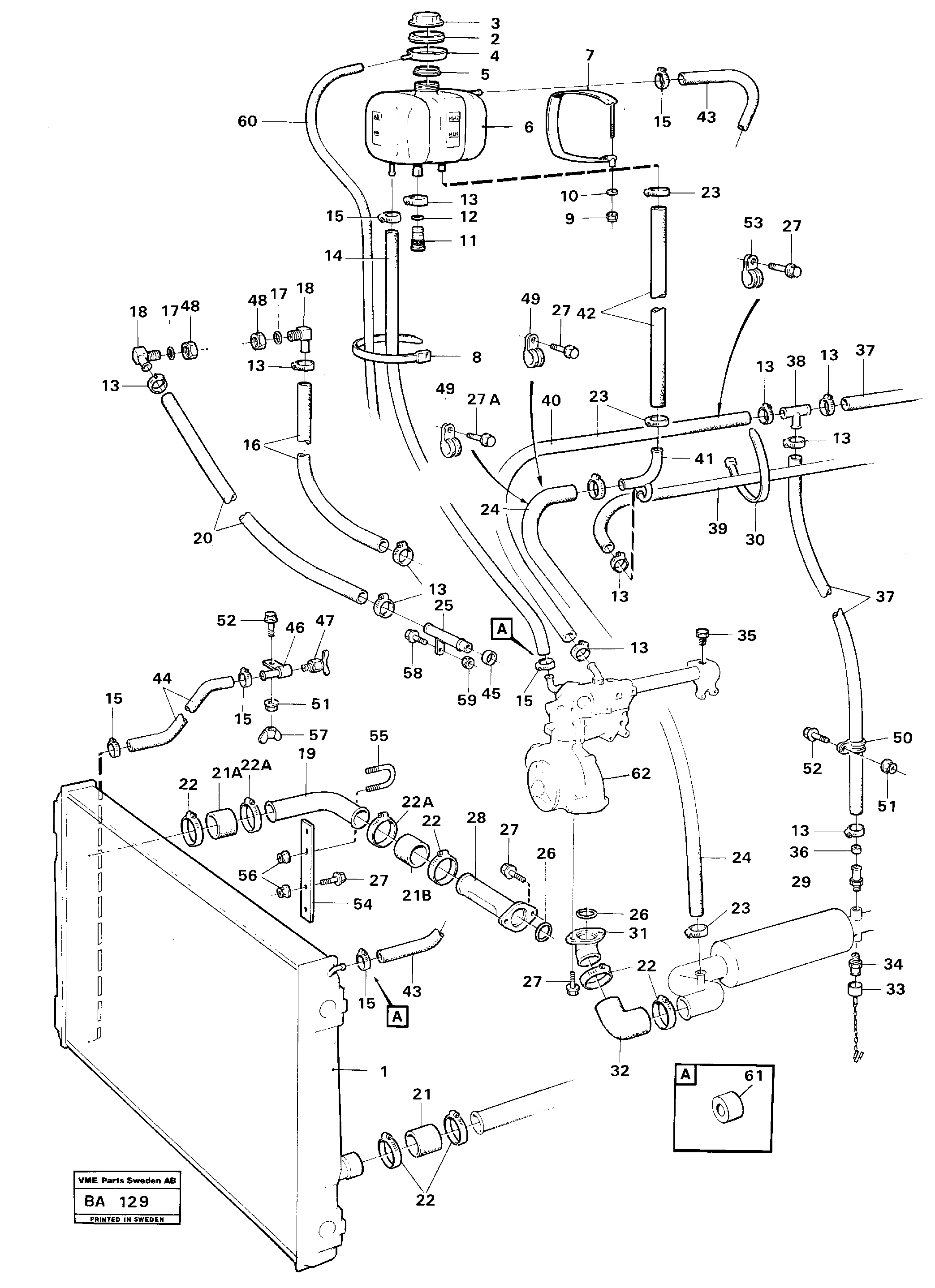 Схема запчастей Volvo A20 VOLVO BM A20 - 88995 Система охлаждения 