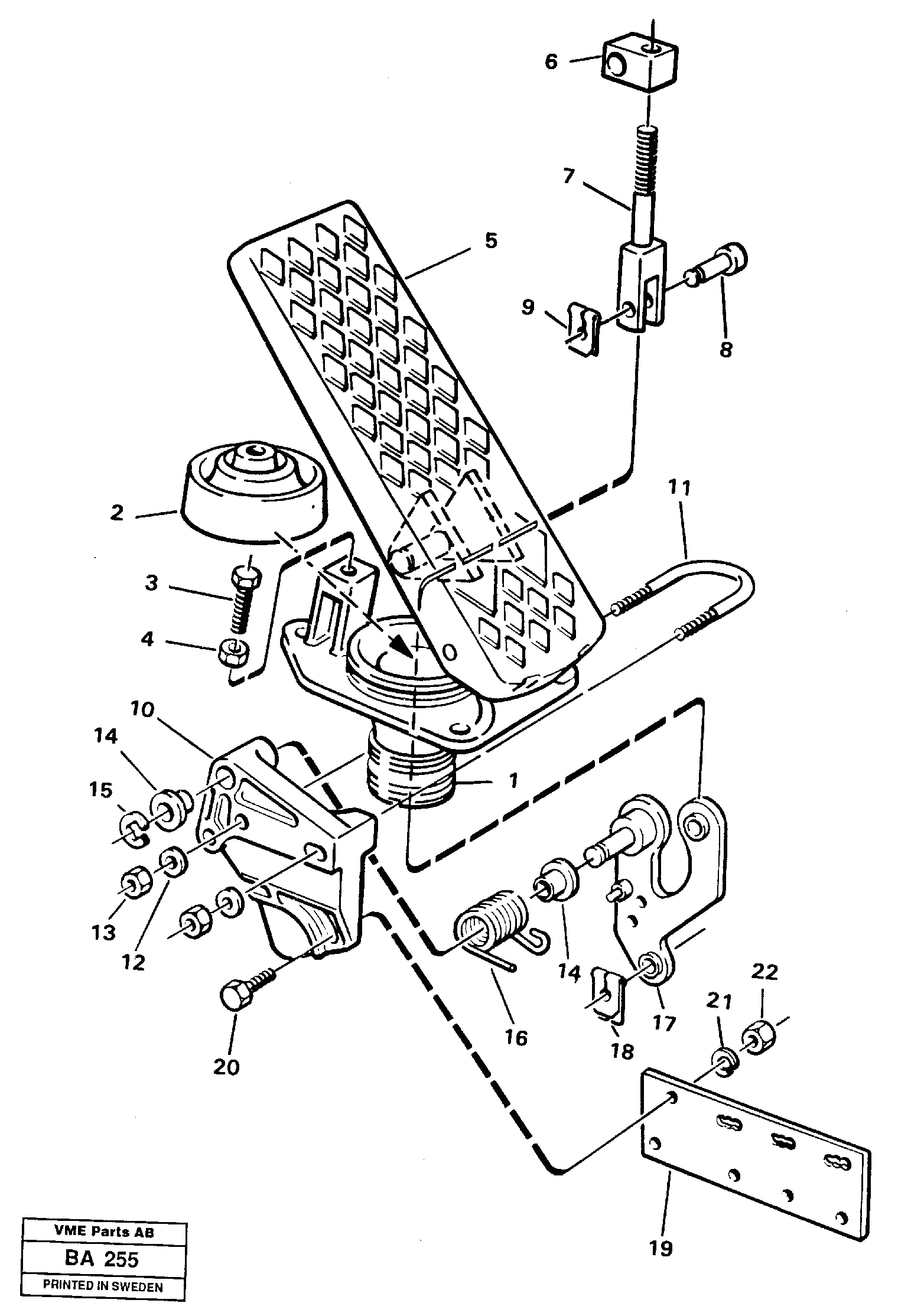 Схема запчастей Volvo A20 VOLVO BM A20 - 83076 Pedal 
