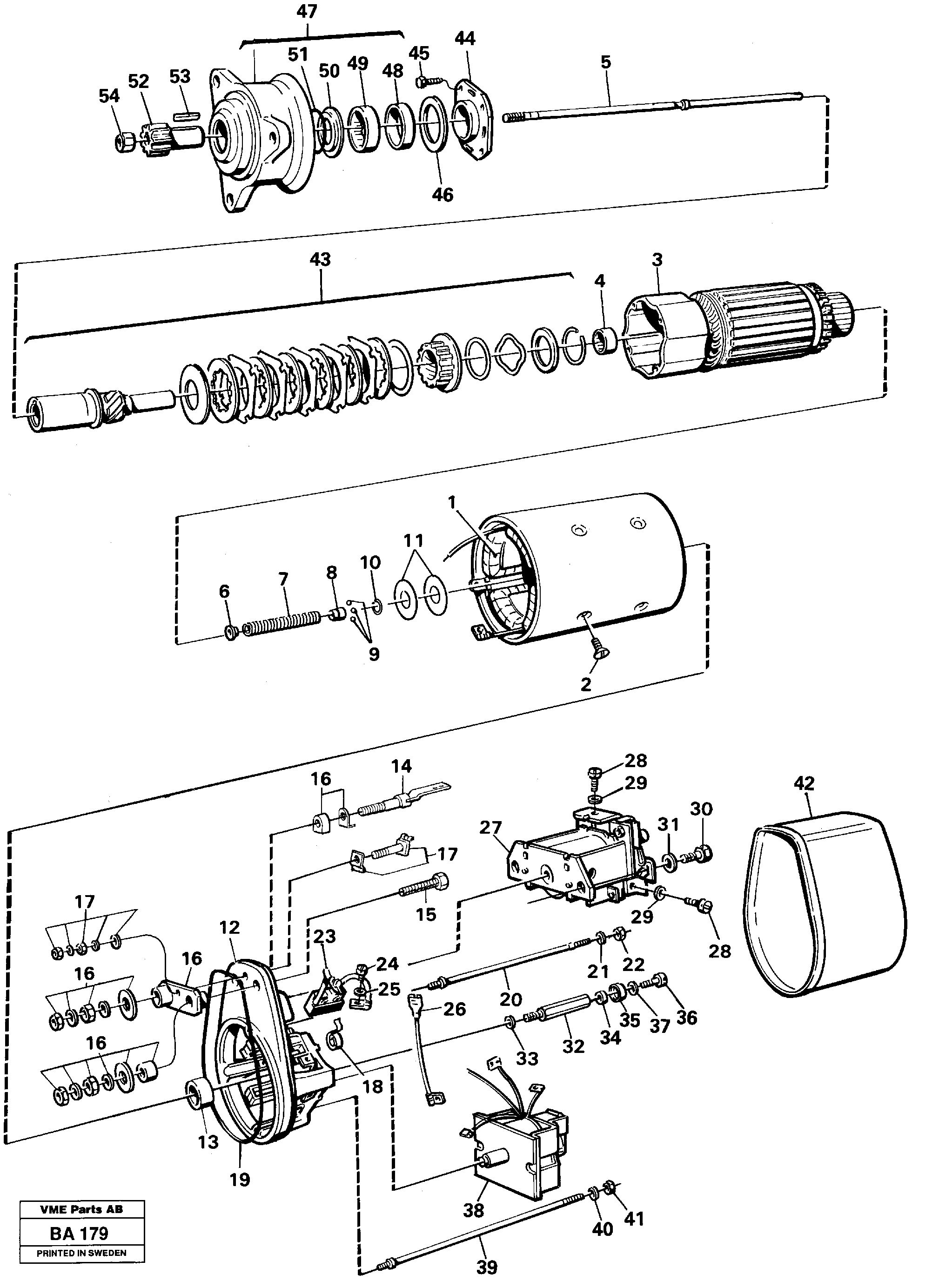 Схема запчастей Volvo A20 VOLVO BM A20 - 18710 Starter motor 